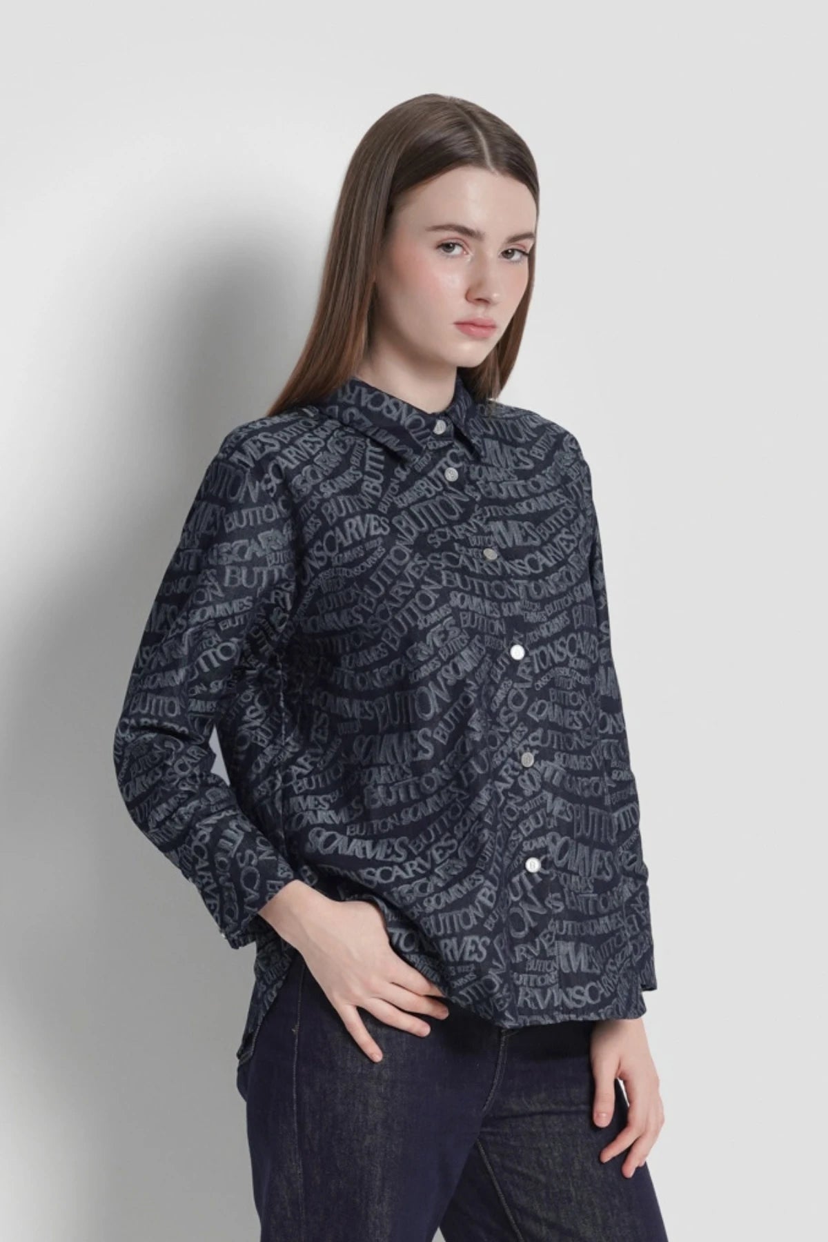 Waves Monogram Basic Shirt - Blue