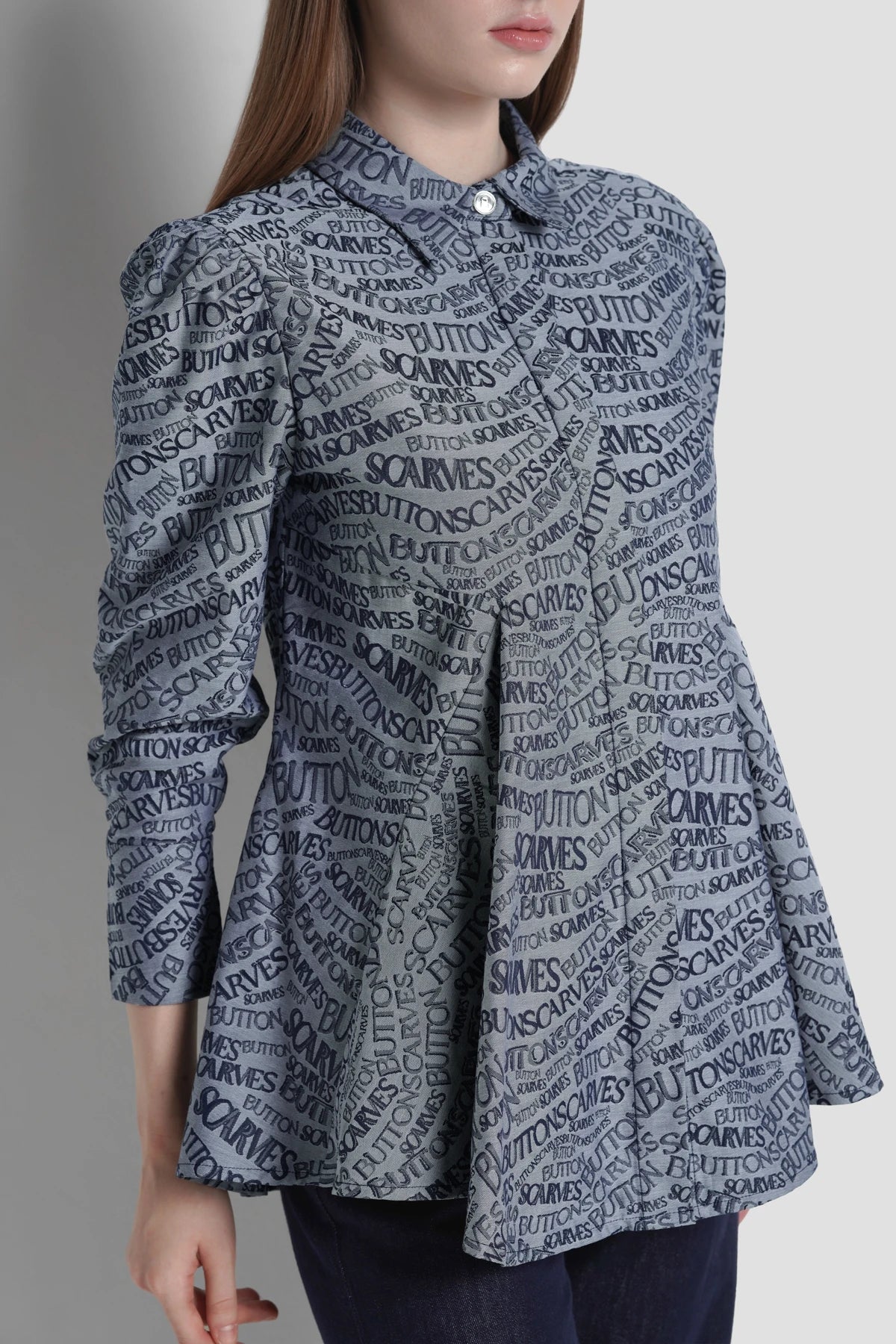 Waves Monogram Shirt - Grey