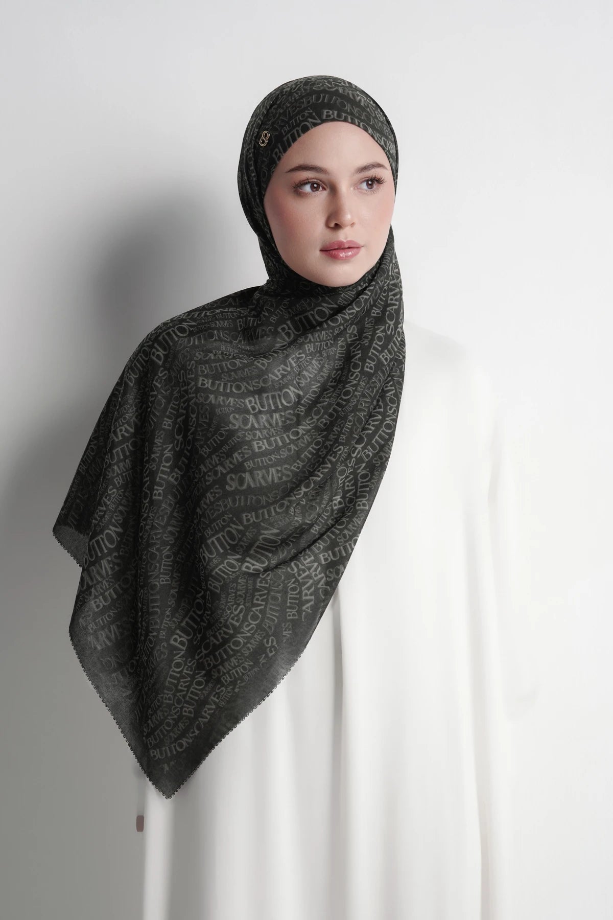Waves Monogram Tie Back Shawl - Caviar