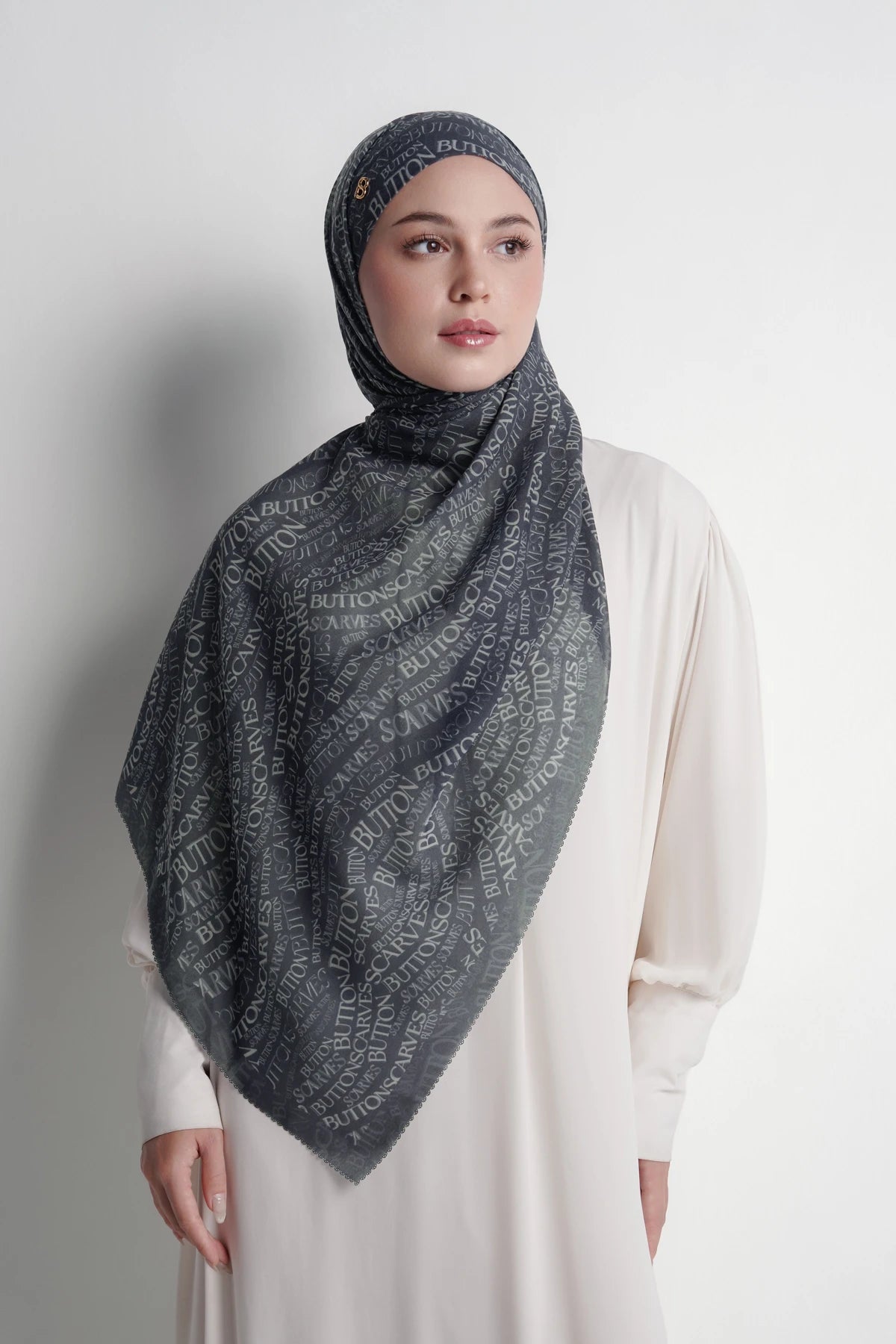 Waves Monogram Tie Back Shawl - Deep Dive