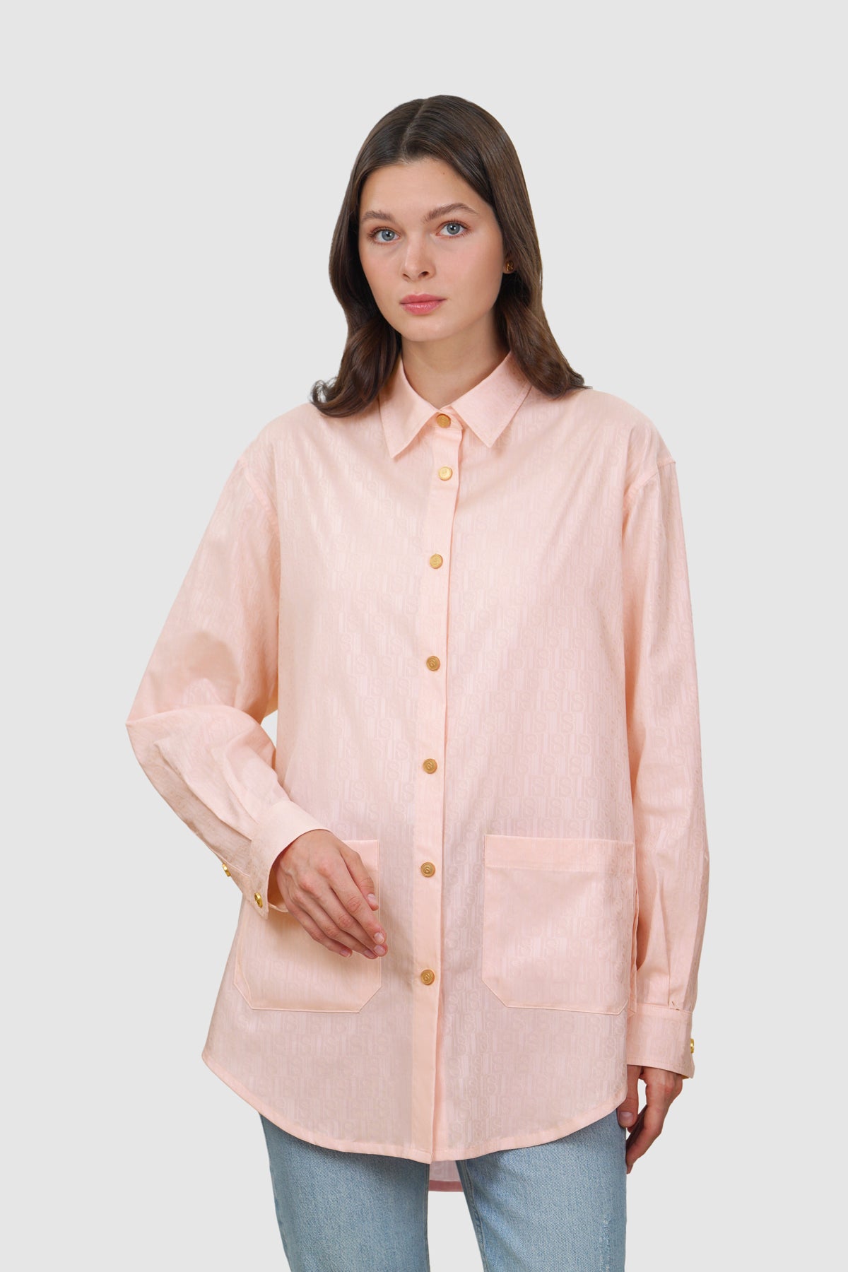 Leena Cotton Pocket Shirt - Pink