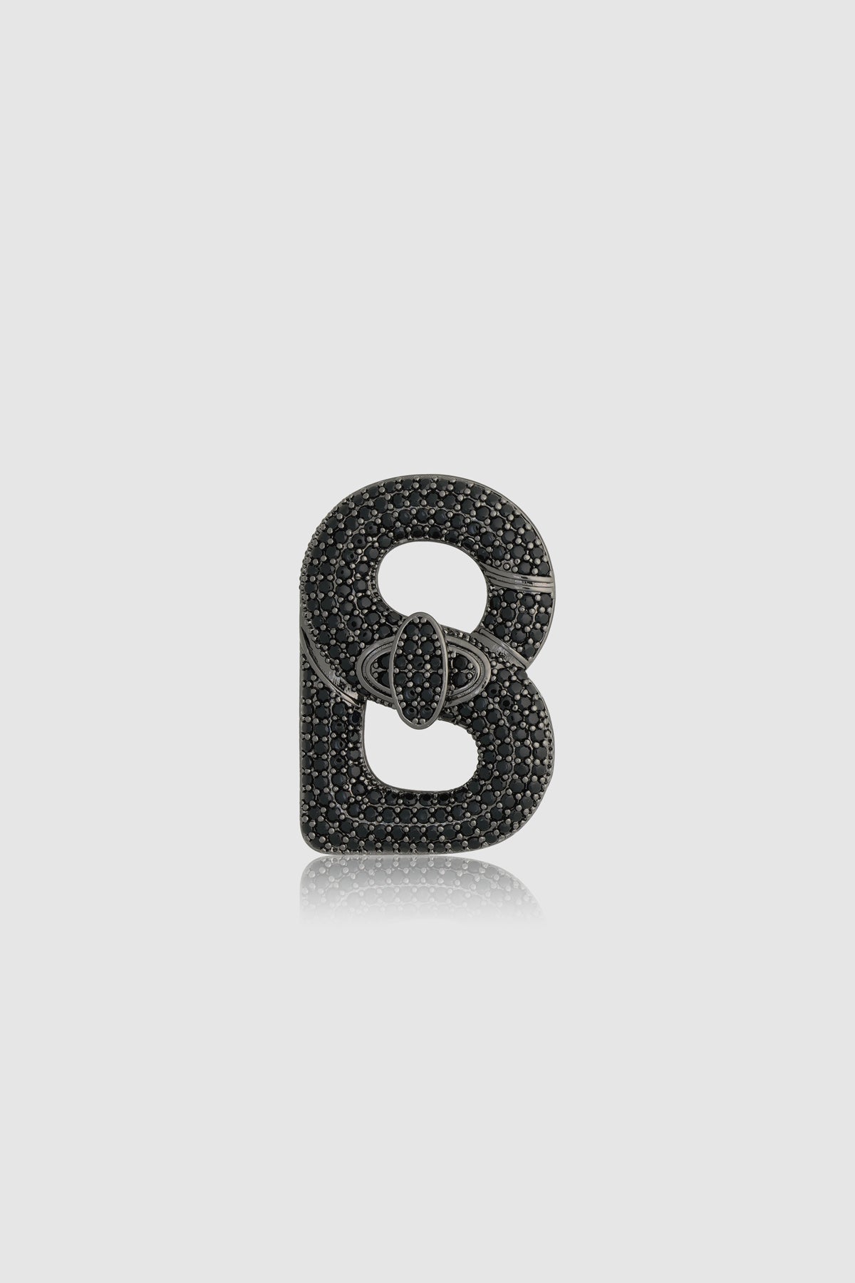 Alma Twist Crystal Brooch - Black