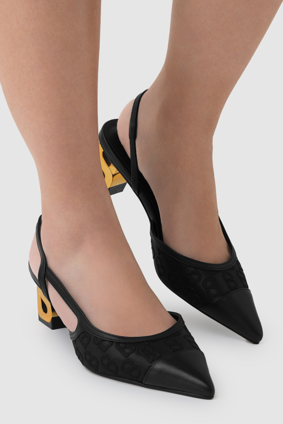 Signature Jacquard Be Heels - Black