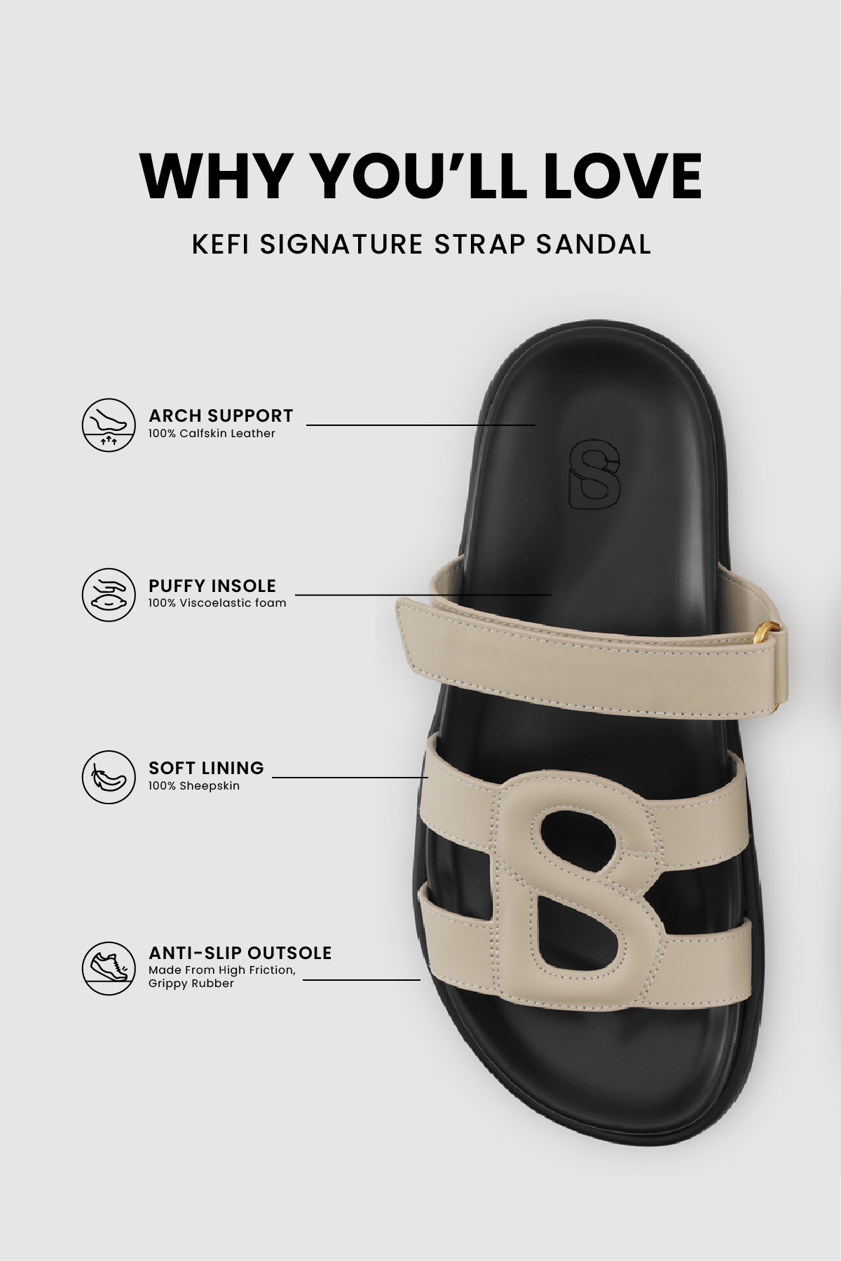 Kefi Signature Strap Sandal - Lamb