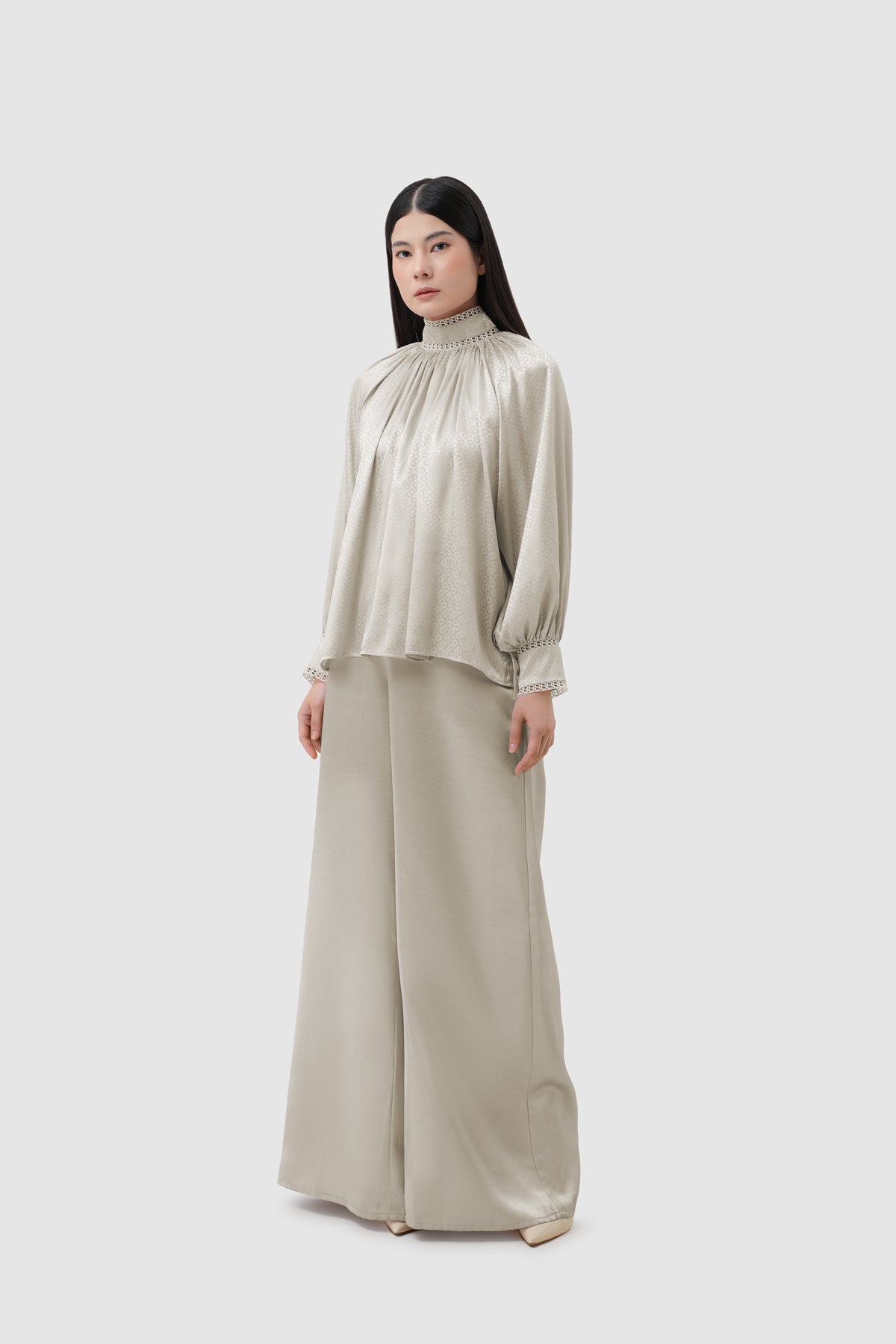 Elora Tapis Ruffle Blouse - Wheat