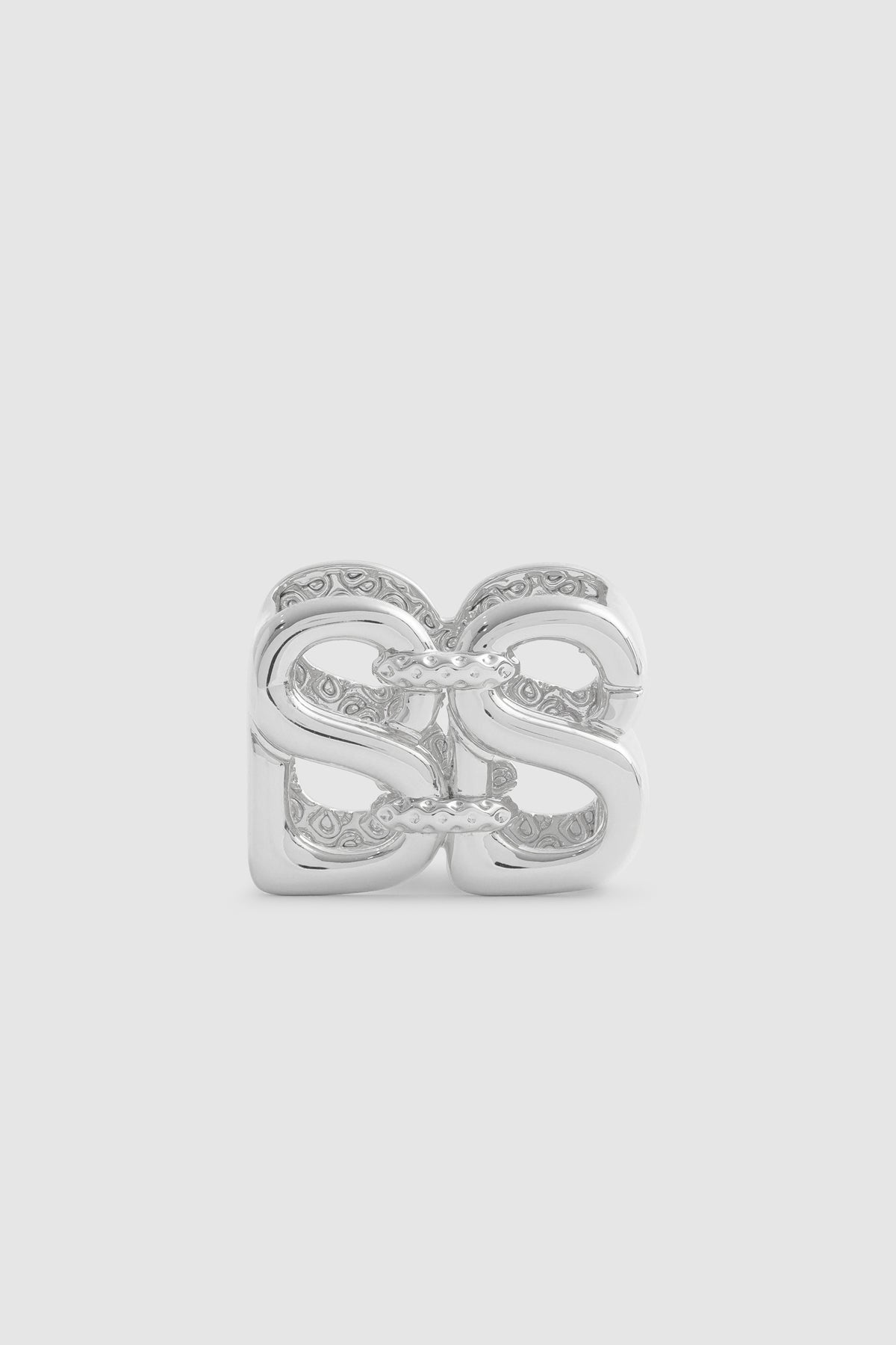 Deux Ring Brooch - Silver