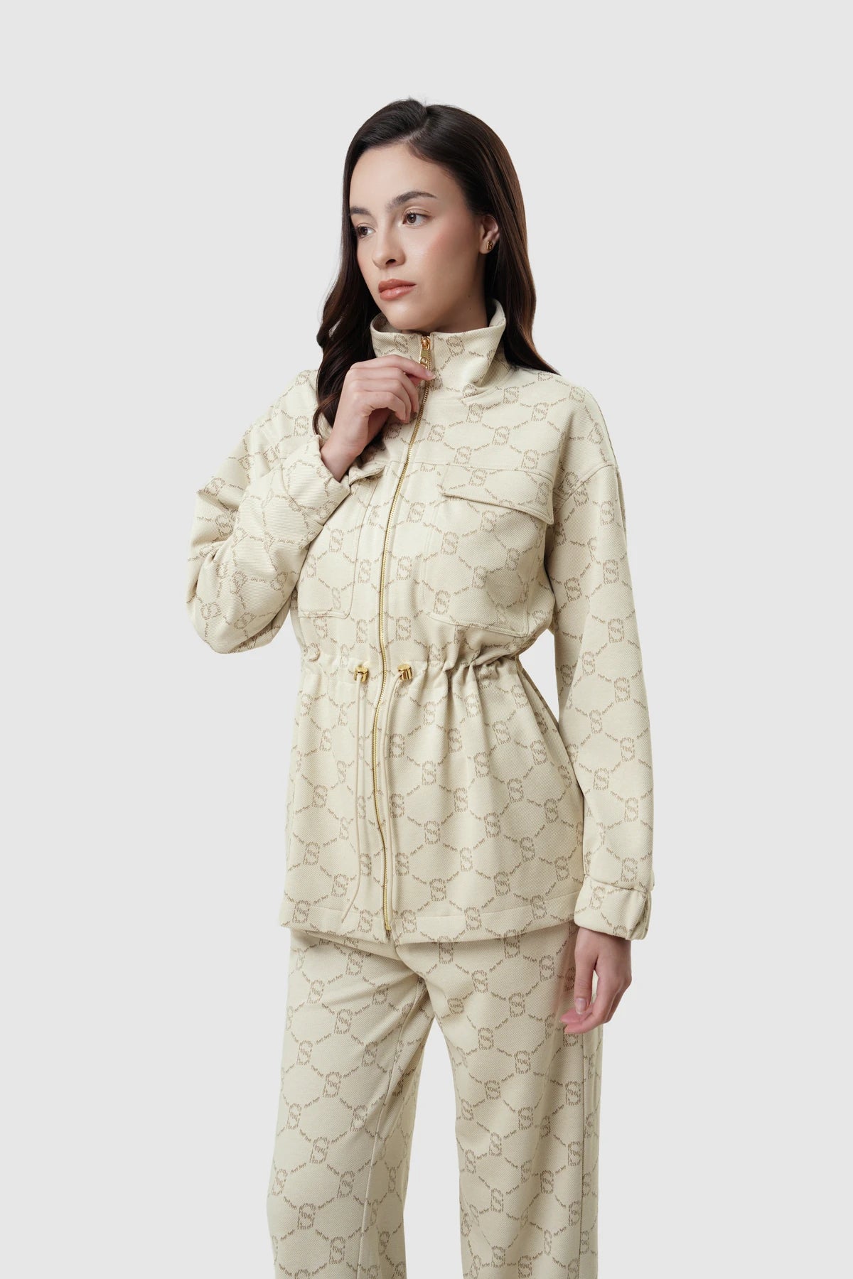 Beverly Monogram Jacket - Cream