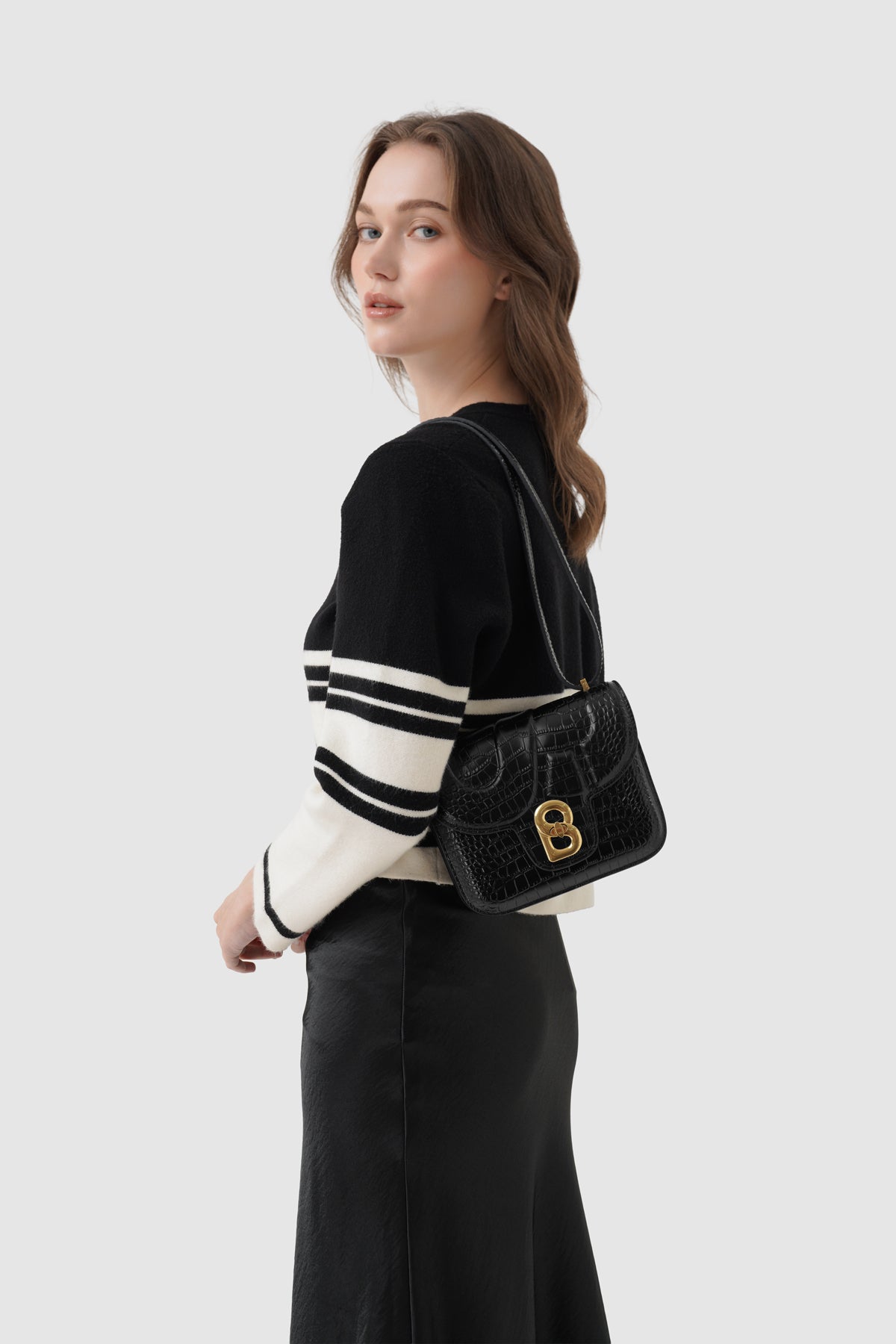 Alba Bag - Black in Croco