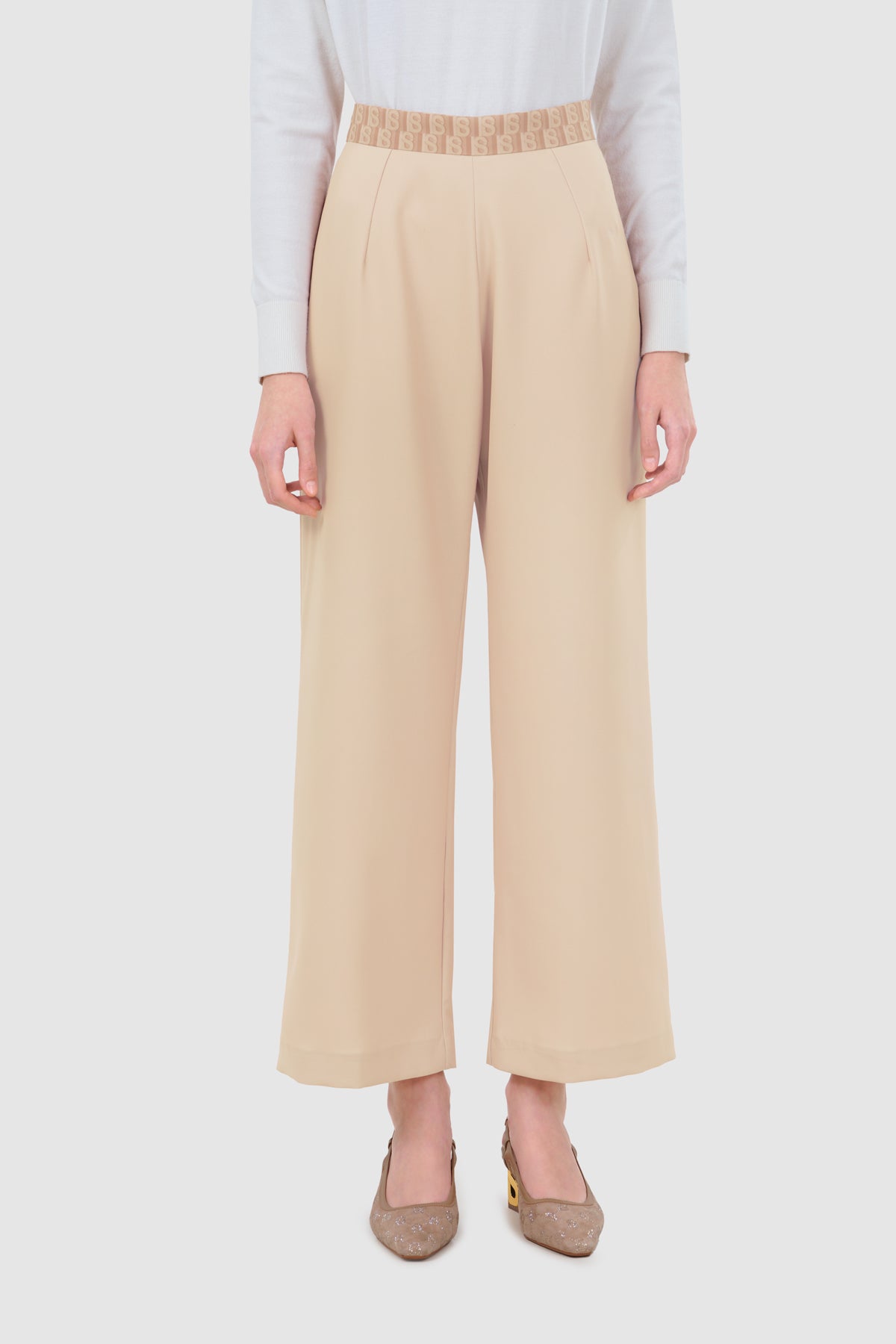 Leena Monogram Pants - Mocha