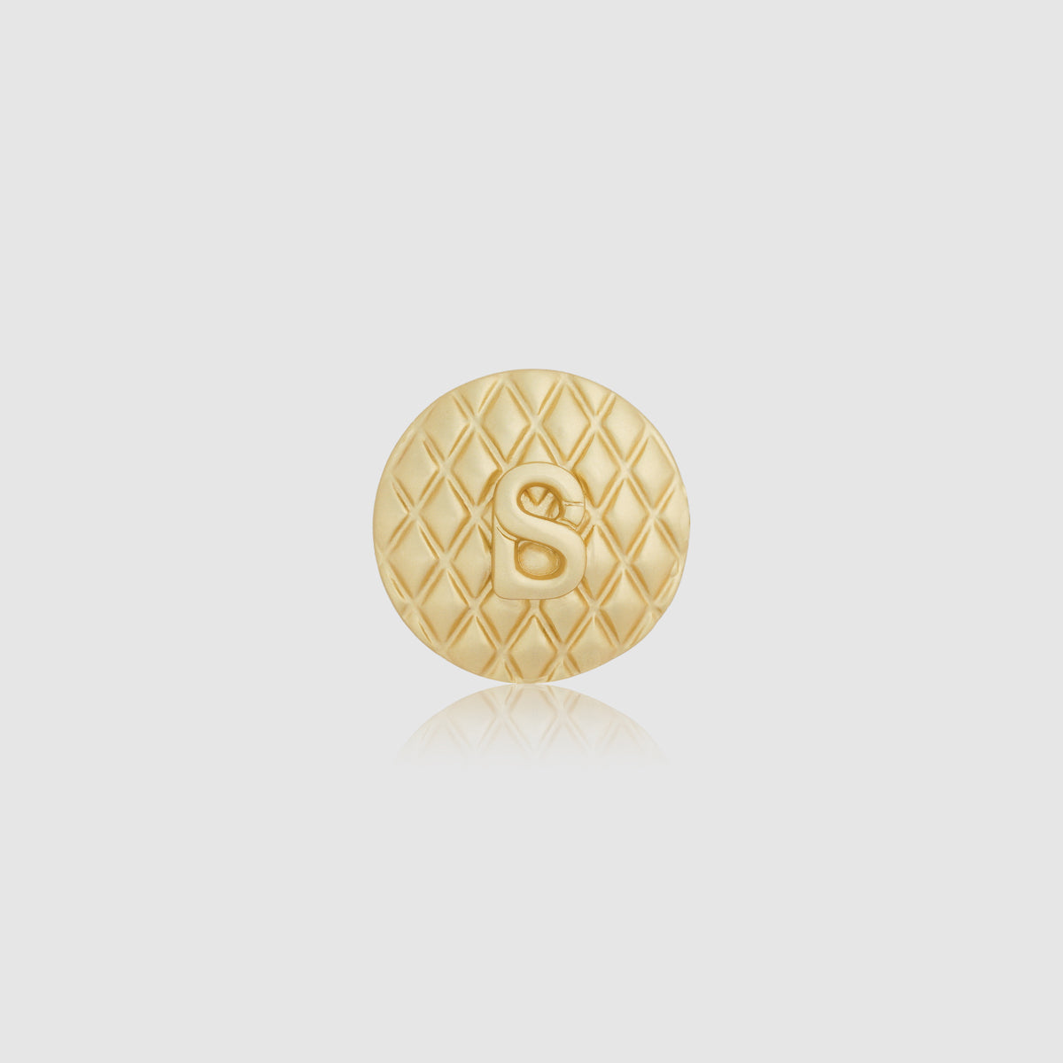 Sofia Round Pin Brooch - Matt Gold