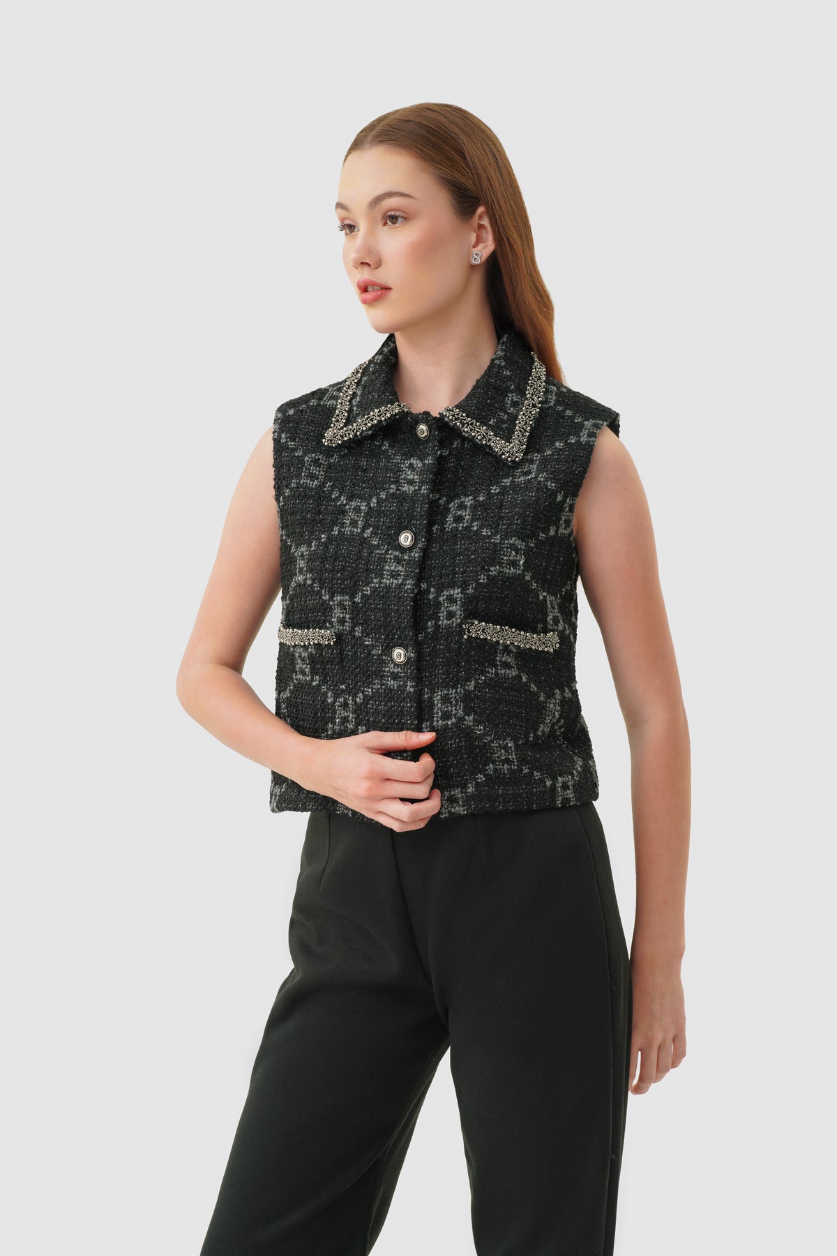 Beverly Tweed Vest - Eclipse