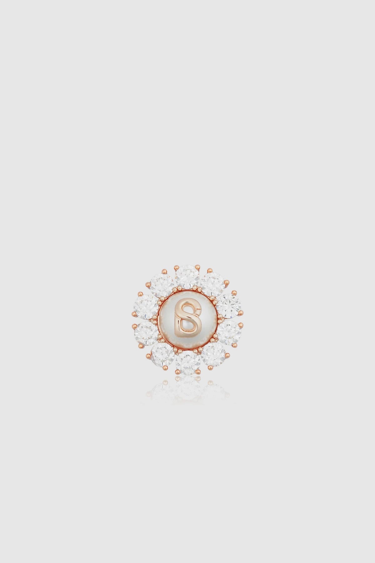 amara crystal pin brooch in rose gold by buttonscarves front view