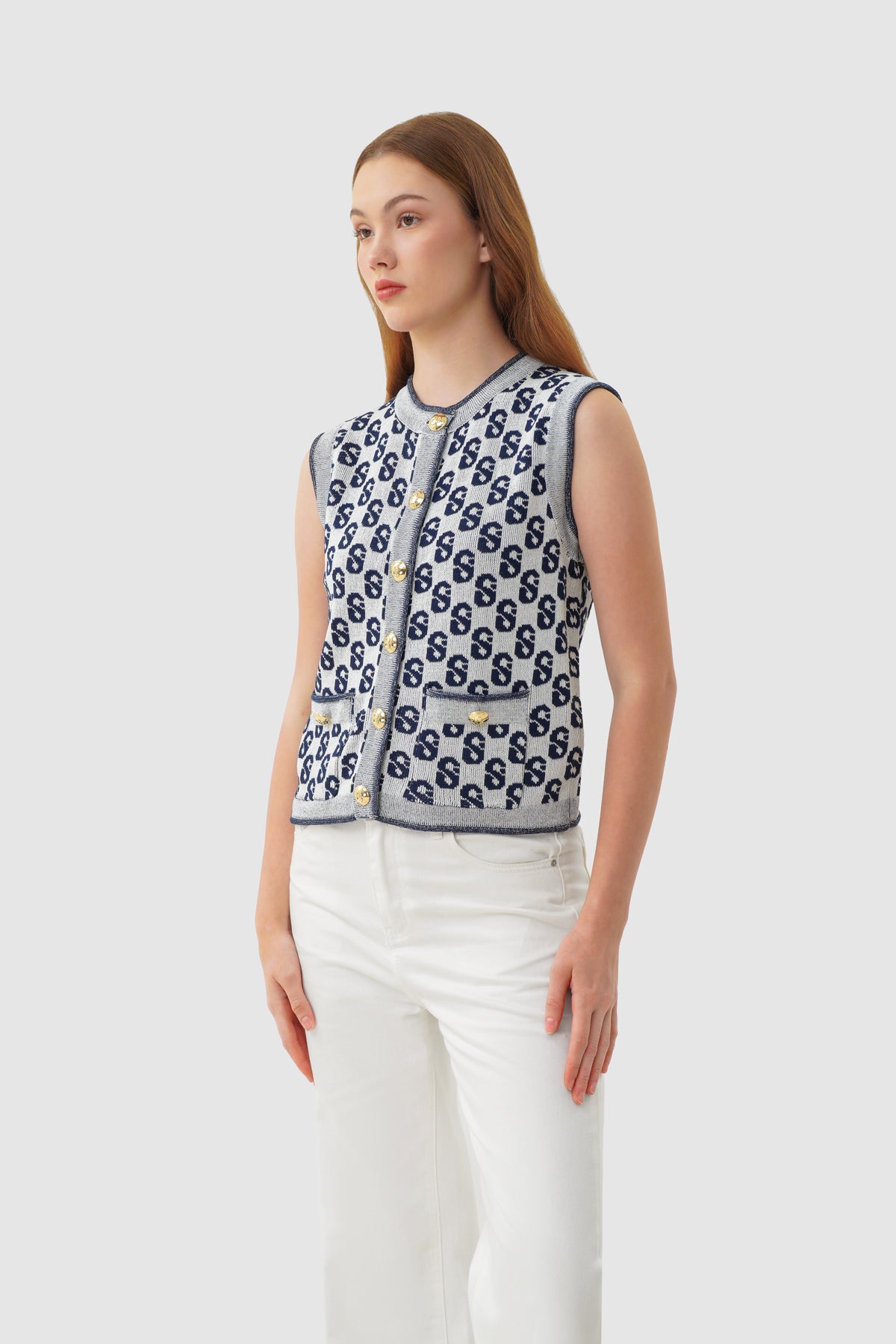 Monogram Vest - White