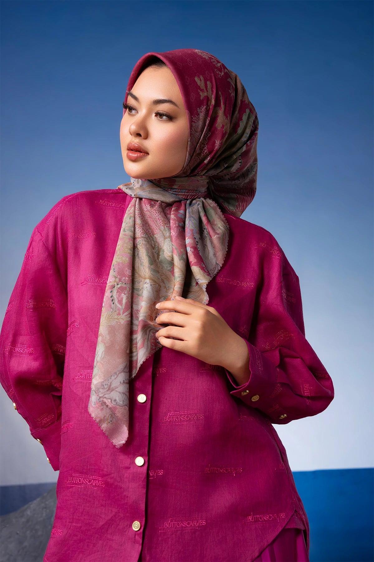 Tropical26 Linen Shirt - Fuschia