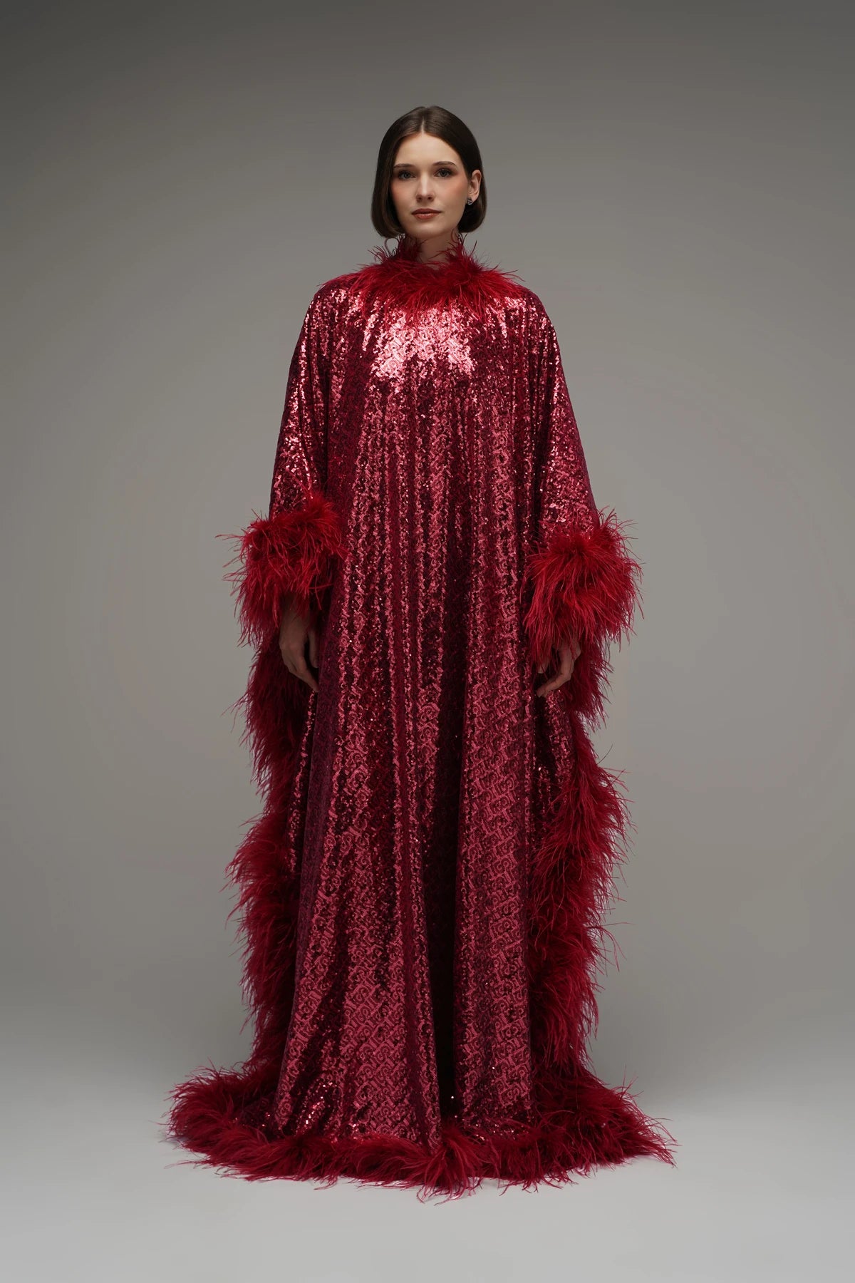 Bimu Sequin Kaftan - Red