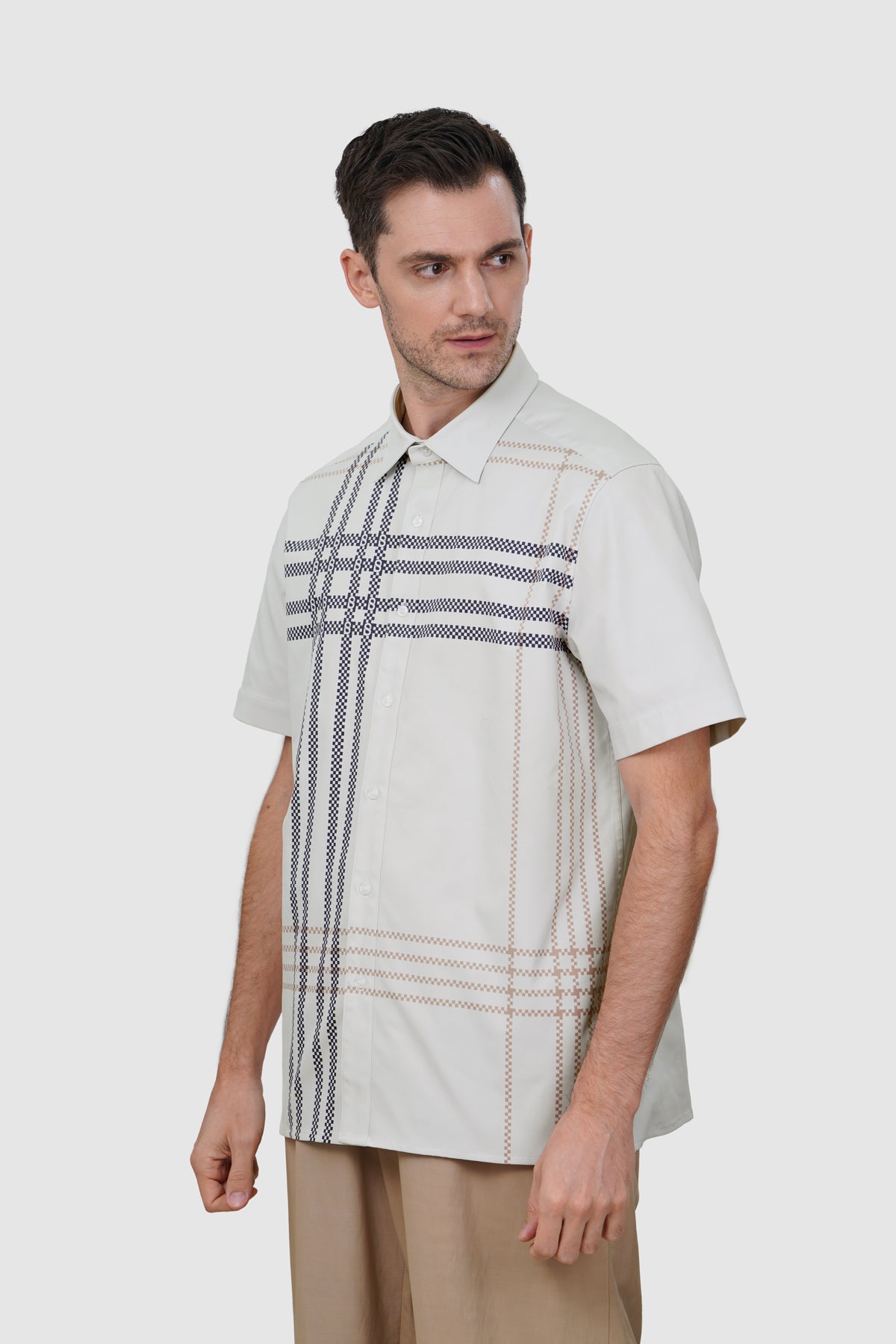 Checked Men Shirt - Gray