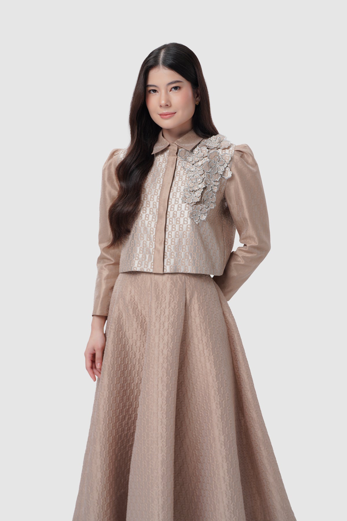 Signature Jacquard Detailed Shirt - Dusty