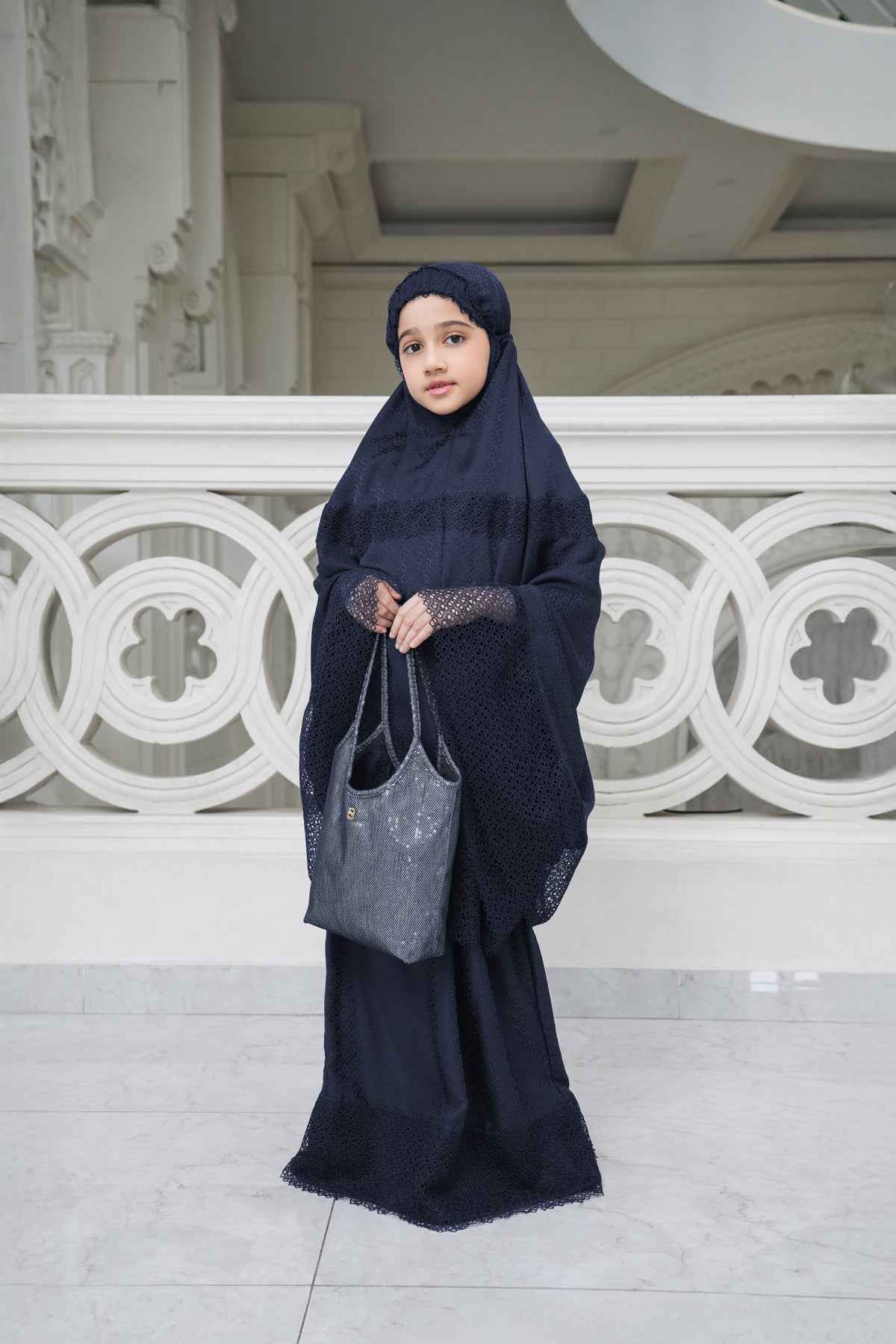 Safa Kids Prayer Robe - Navy