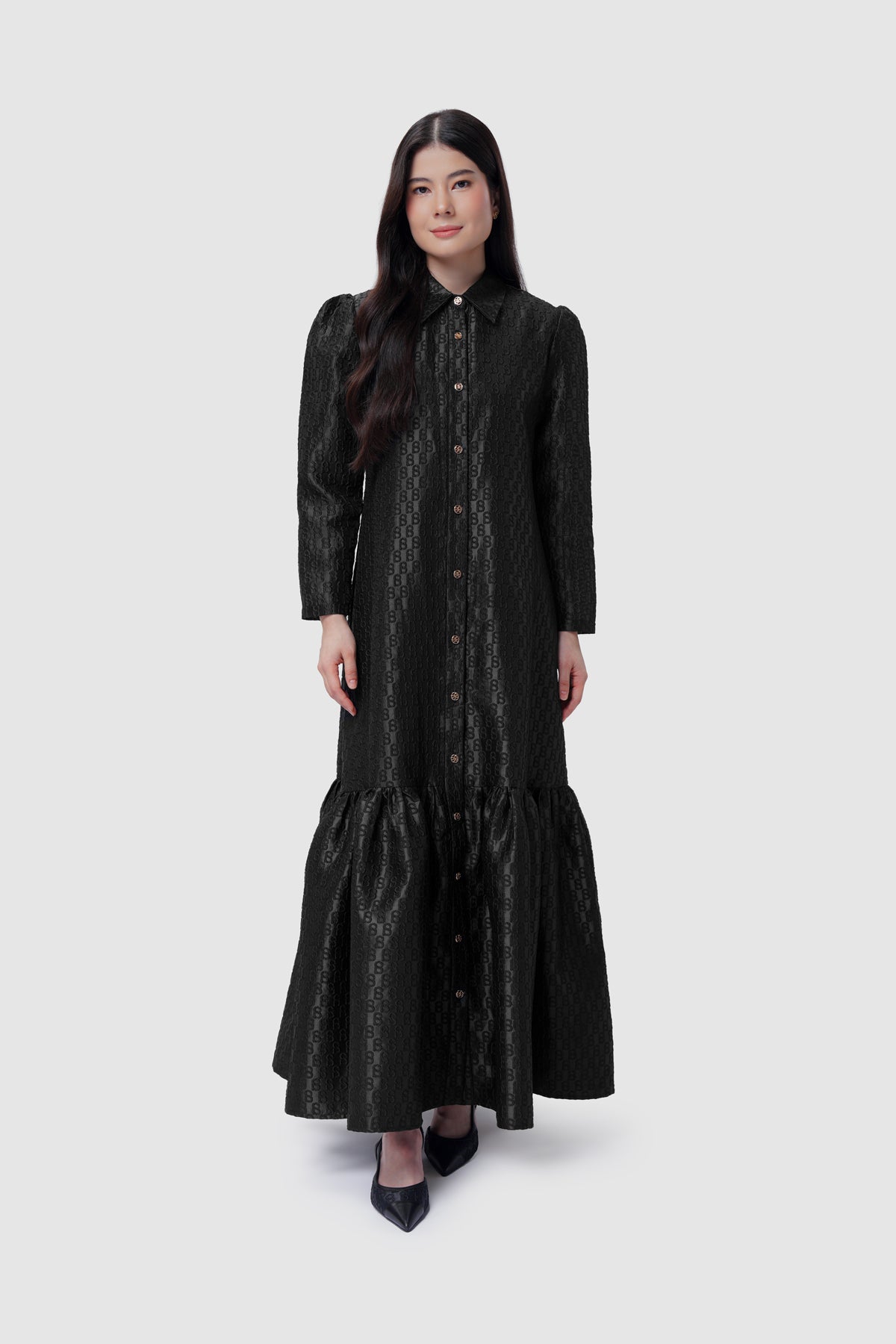 Signature Jacquard Shirt Dress - Eclipse