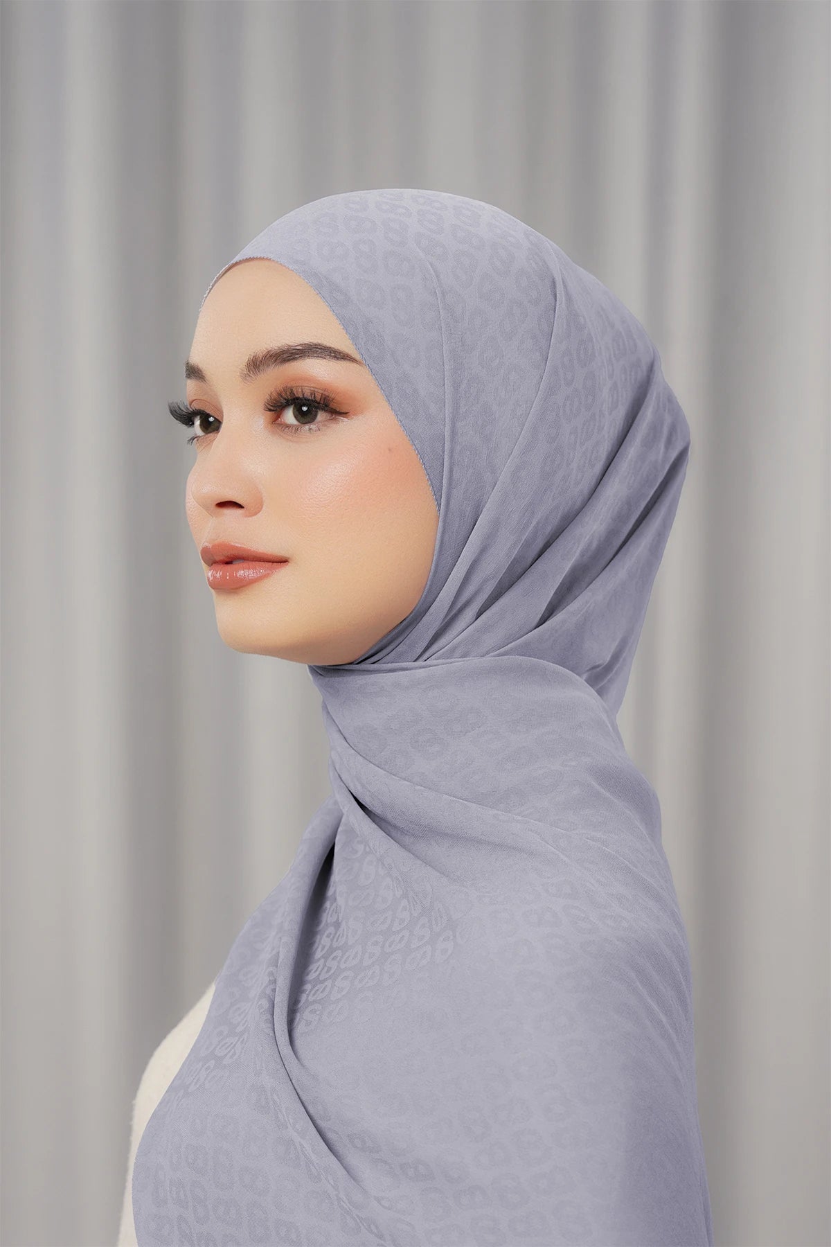 Georgette Tapis Shawl - Lilac Grey