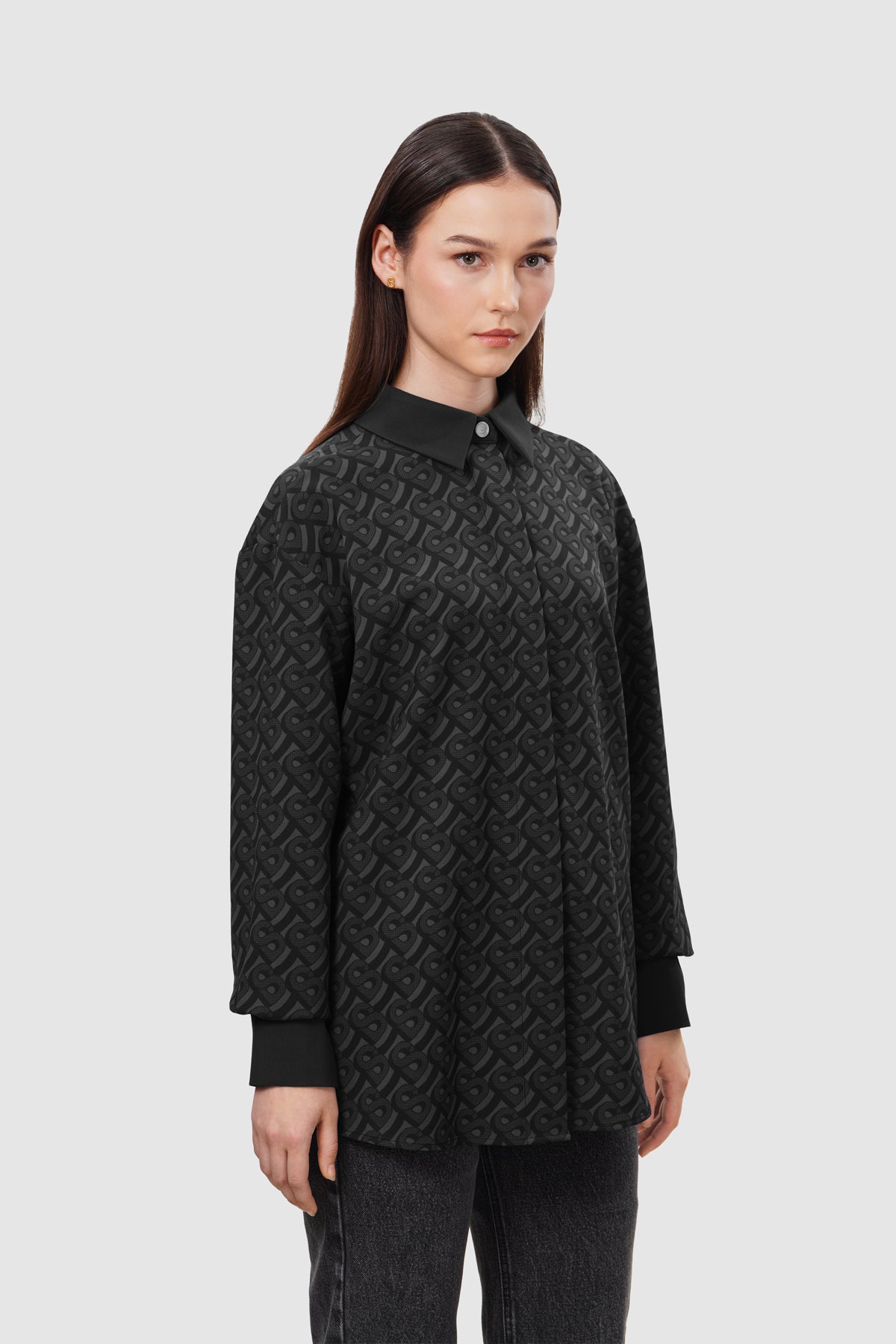 Bimu Shirt With Back Button - Black