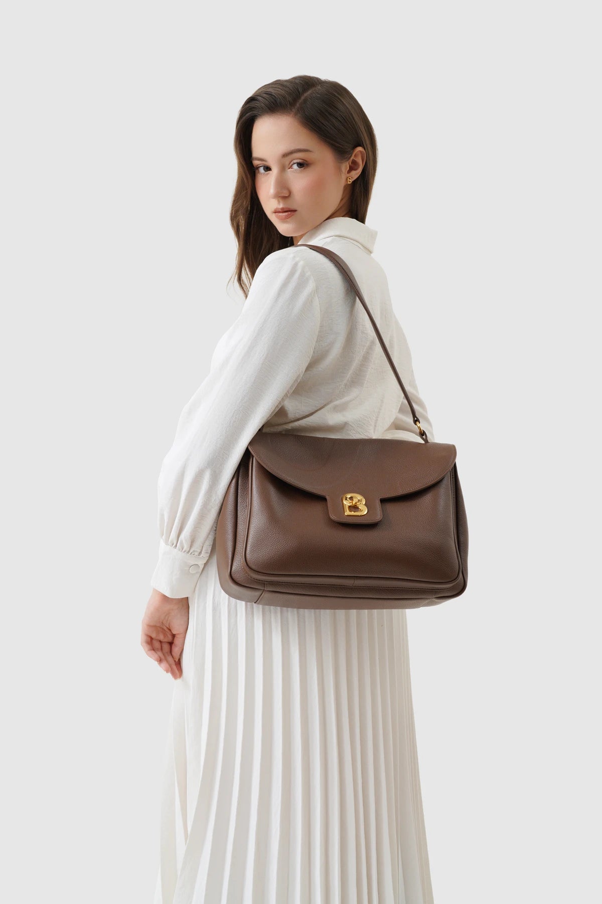 Savina Bag - Pebble Leather - Brown
