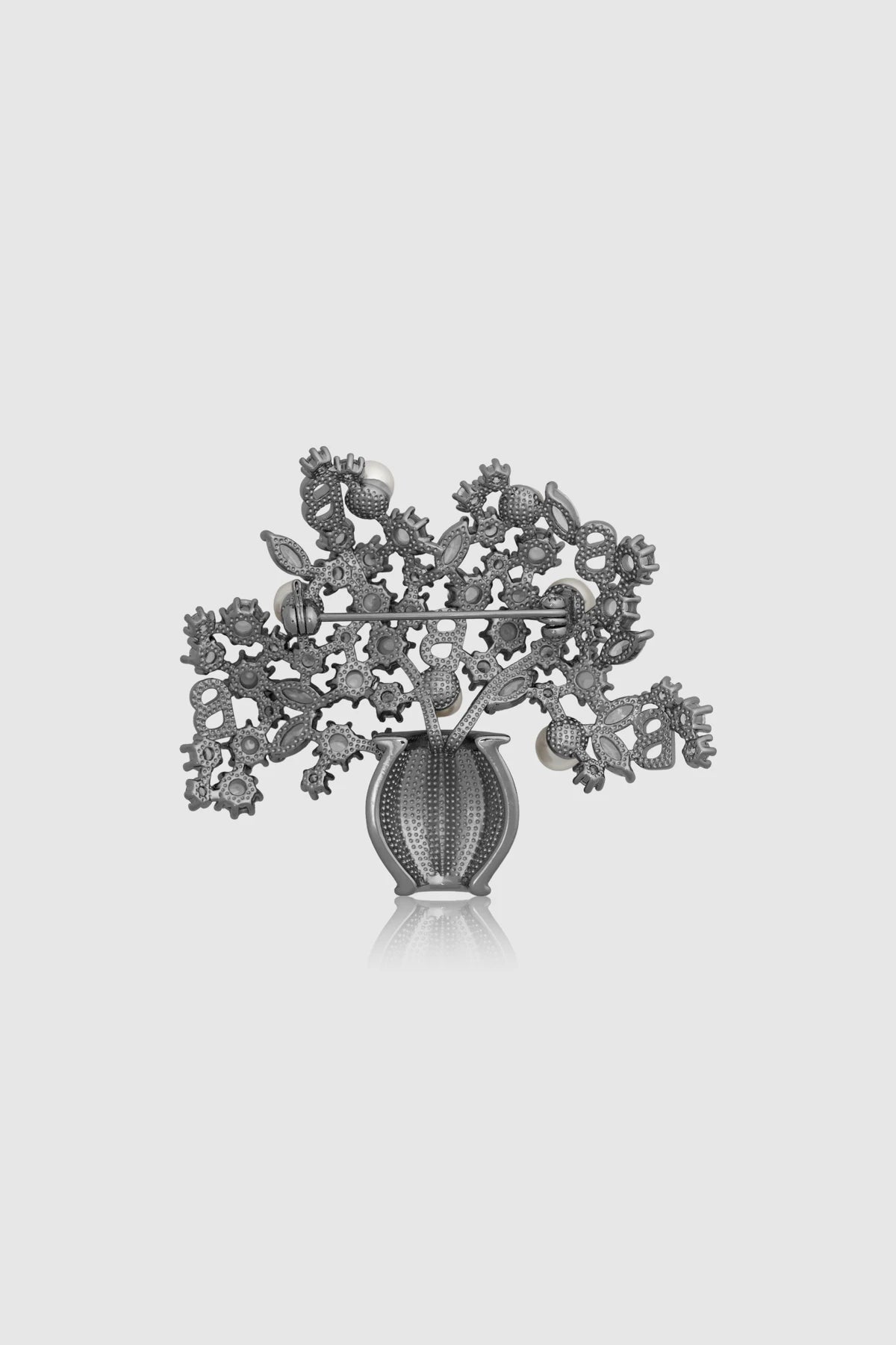 Bloomora Brooch - Hematite