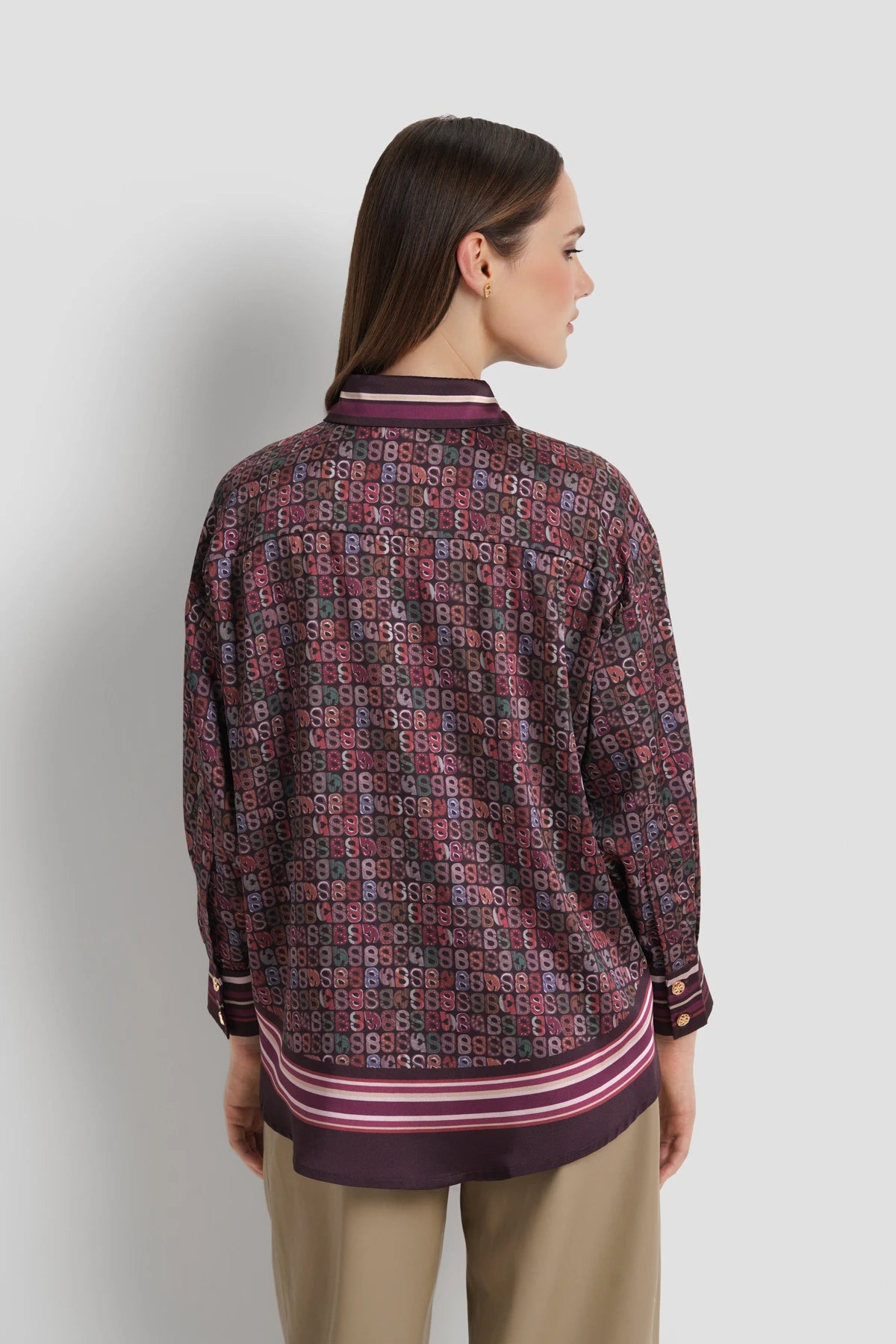 Nagita Oversized Shirt - Burgundy