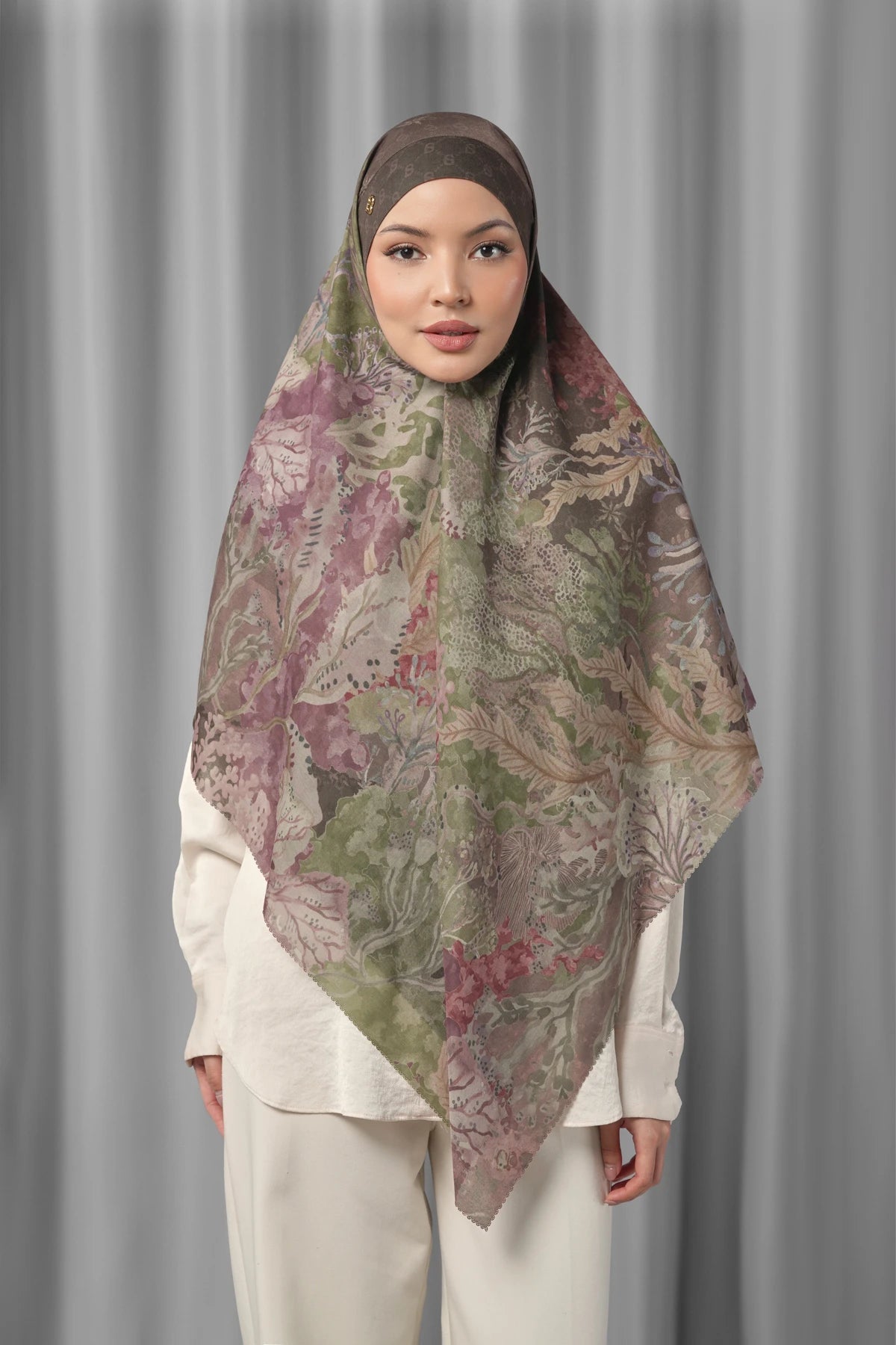 under the sea tie back square scarf lionfish by buttonscarves front view