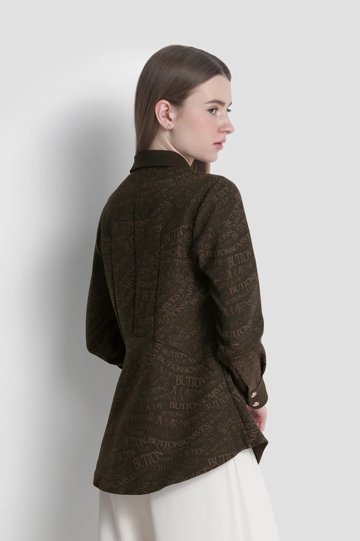 Waves Monogram Basic Shirt - Brown