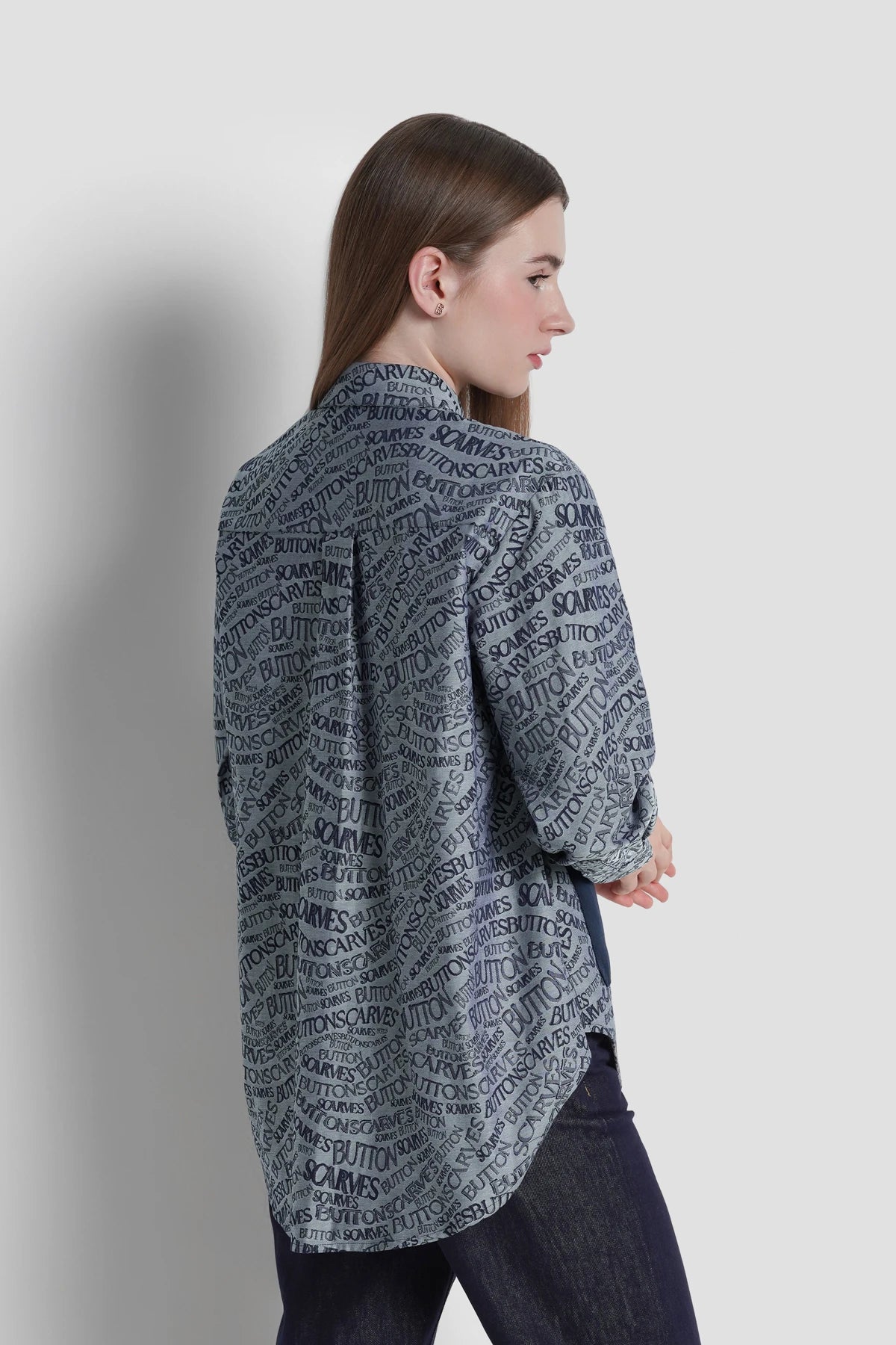 Waves Monogram Pocket Shirt - Grey