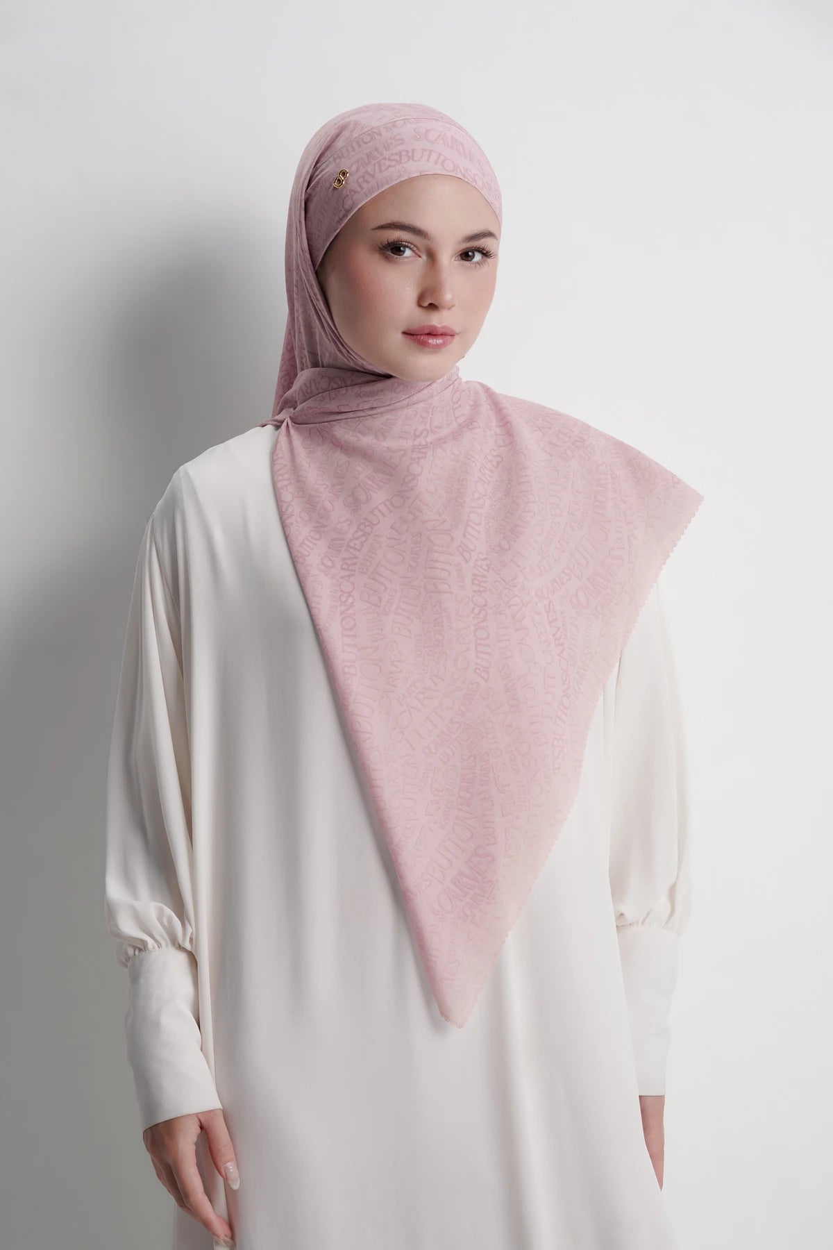 waves monogram tie back scarf in pearl blush by buttonscarves style look