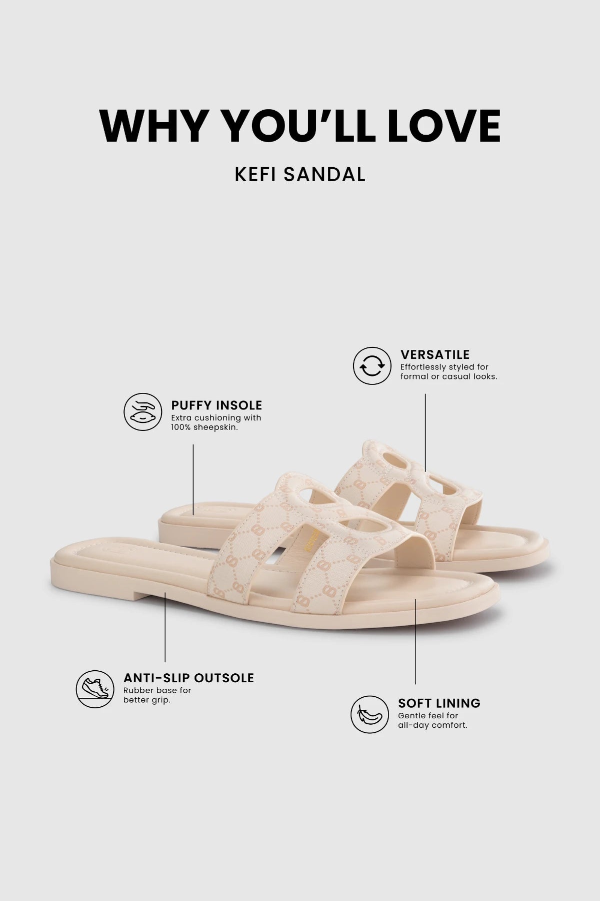 Kefi Sandal - Monogram Dusty