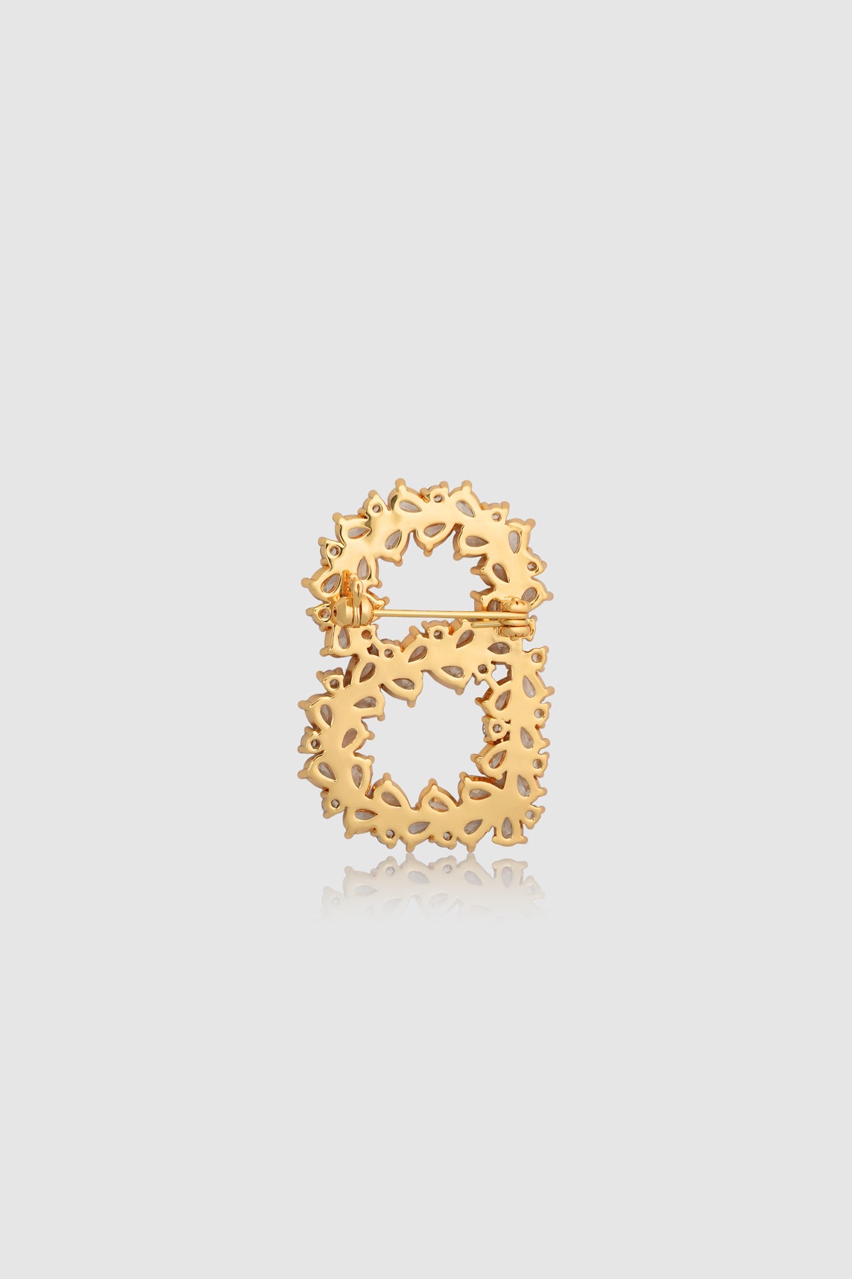 Signature Crystal Brooch - Gold