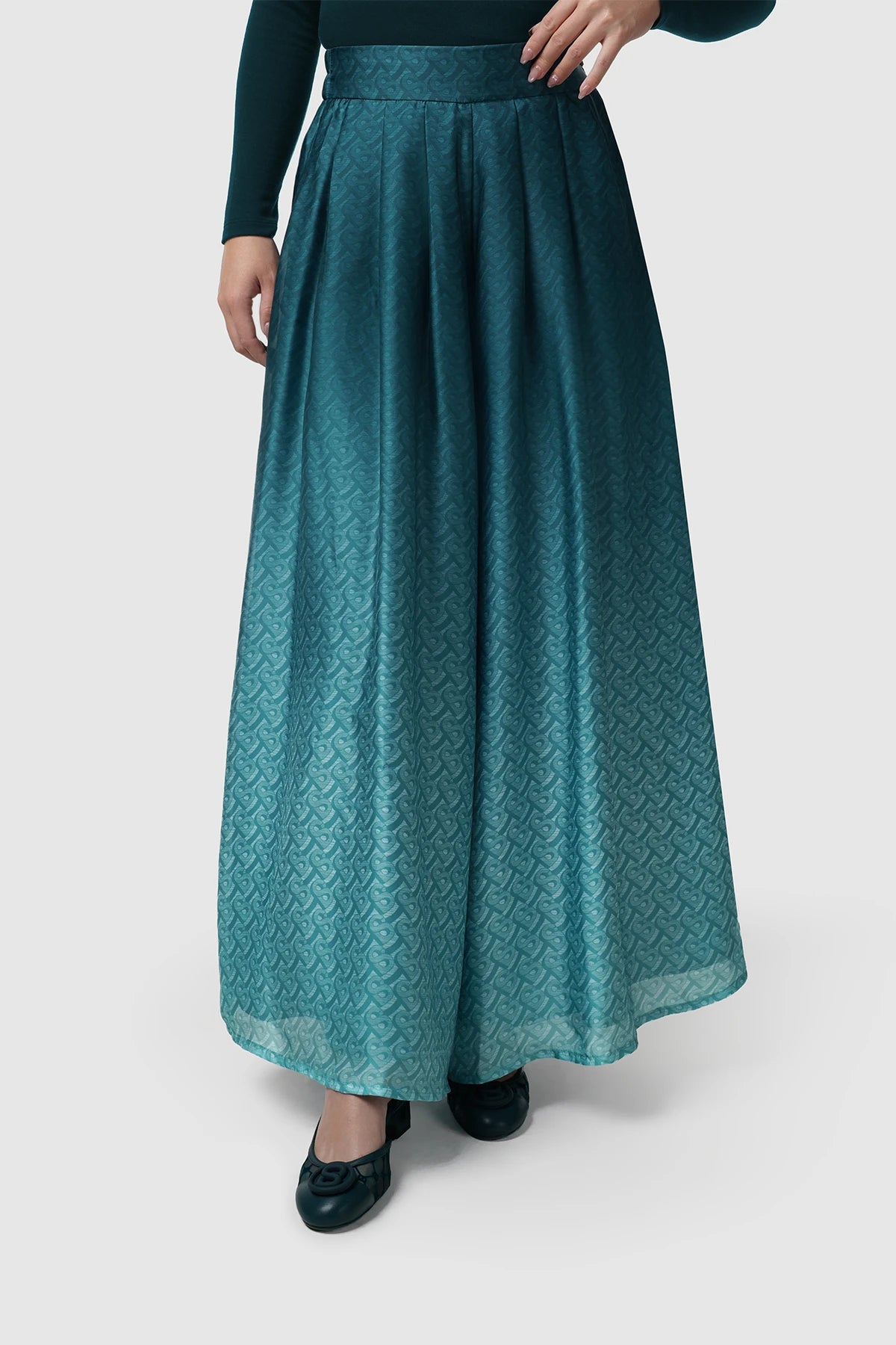Tropical26 Palazzo Pants - Deep Teal