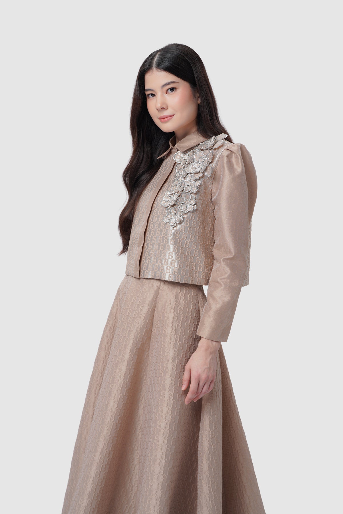 Signature Jacquard Detailed Shirt - Dusty