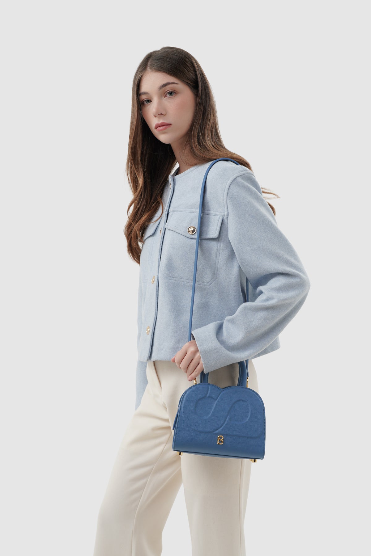 Joy Bag Small - Saffiano Leather - Bluebell