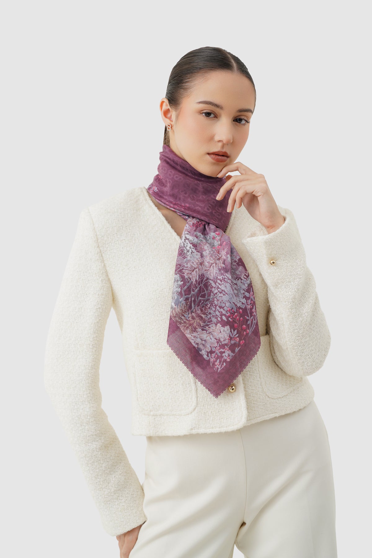 Holiday 3 Jacquard Voile - Cranberry