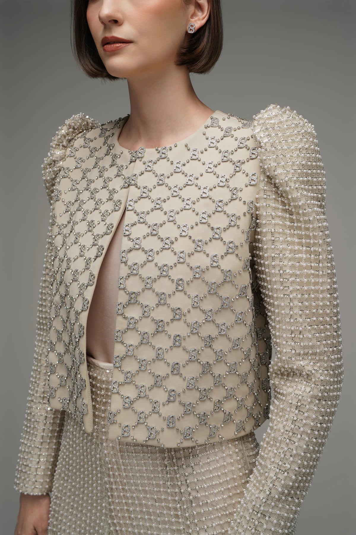 Beverly Beaded Set - Beige