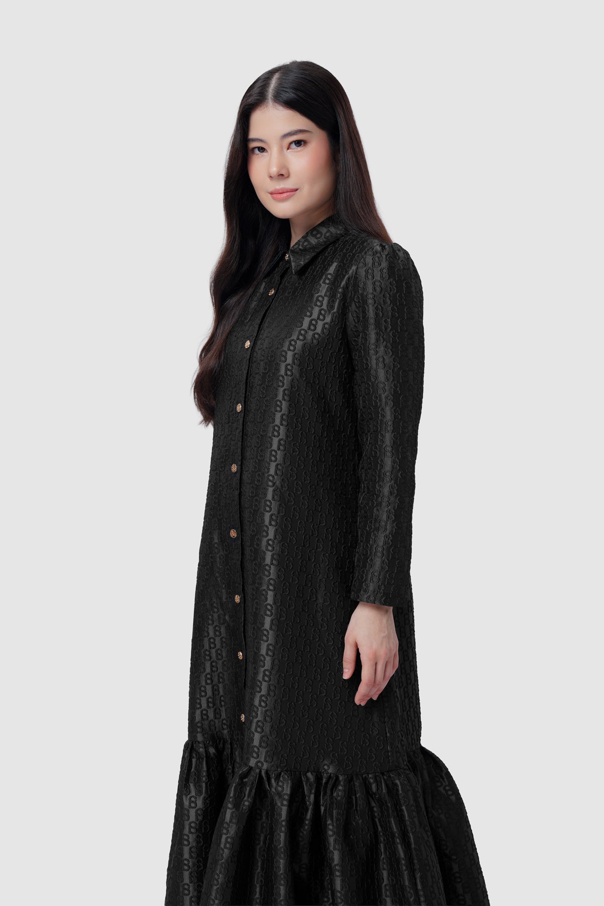 Signature Jacquard Shirt Dress - Eclipse