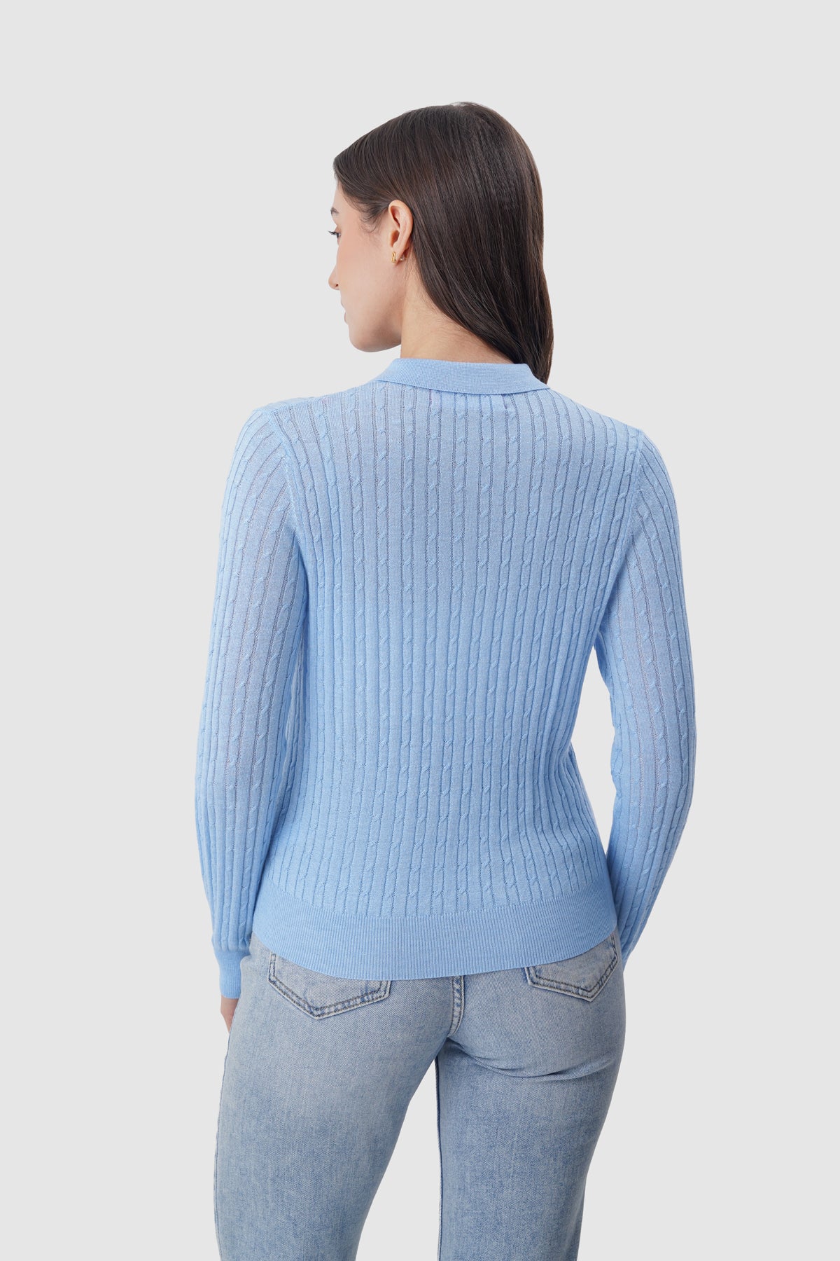 Everyday Knit Half Button - Blue