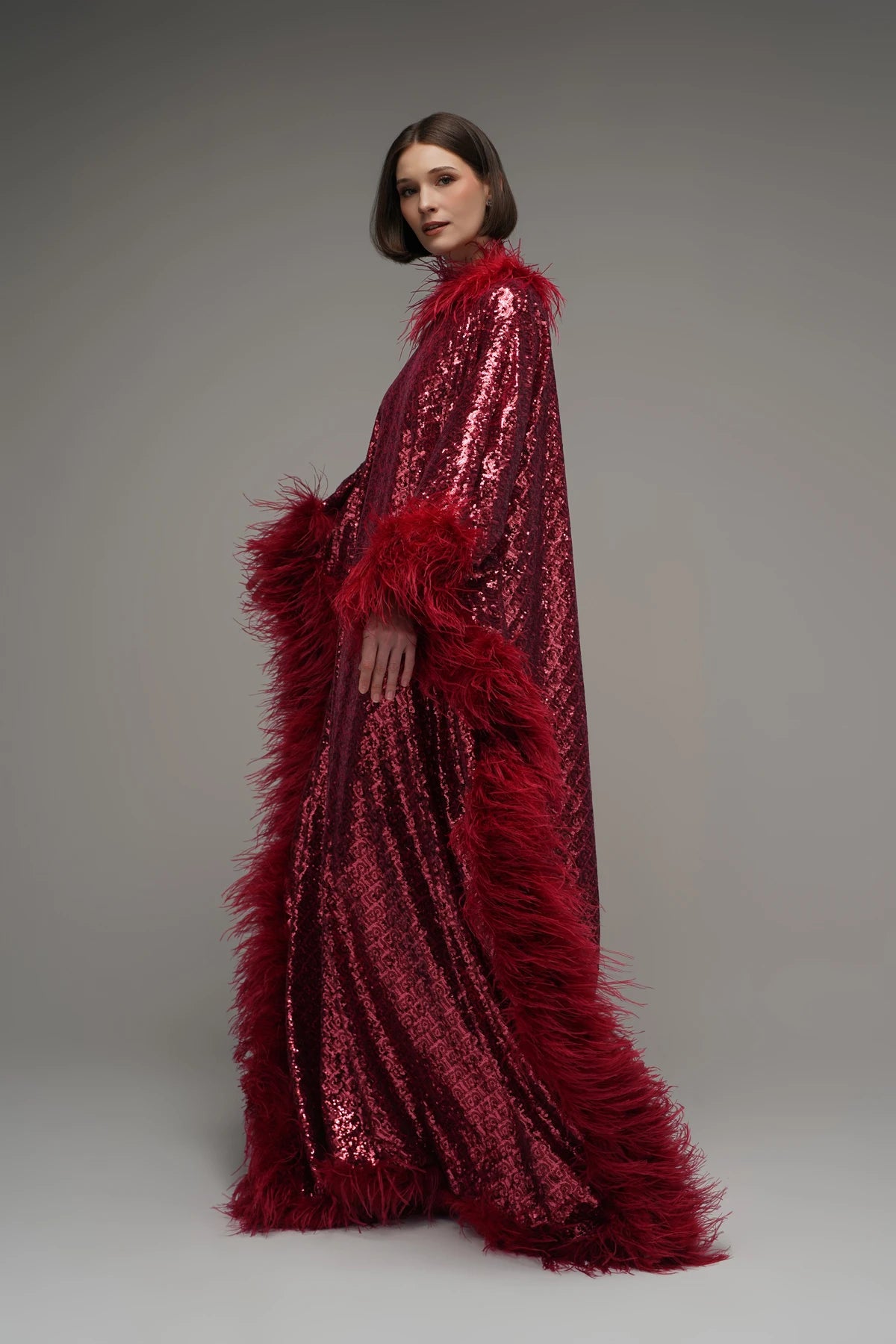 Bimu Sequin Kaftan - Red