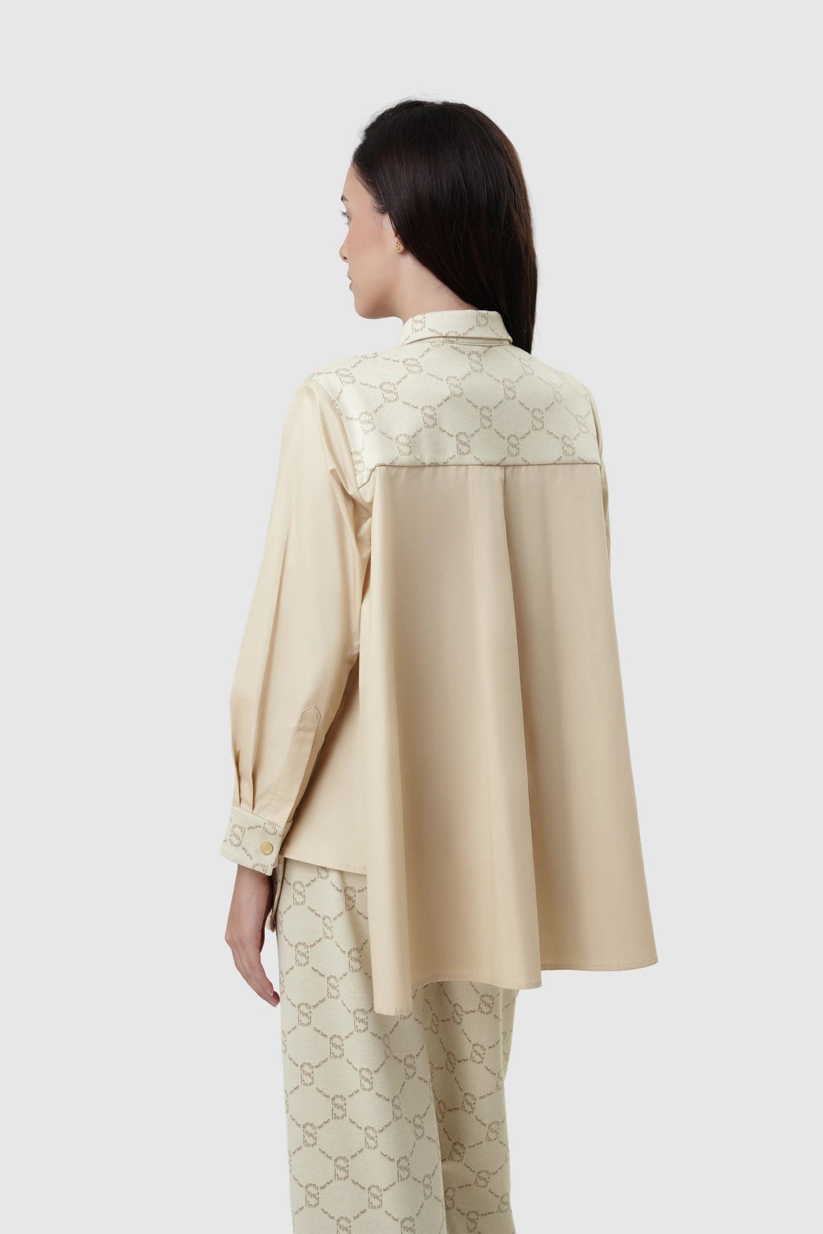 Beverly Monogram Shirt - Cream