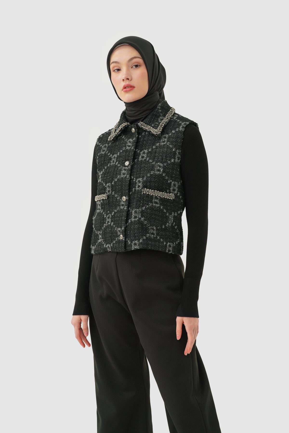 Beverly Tweed Vest - Eclipse