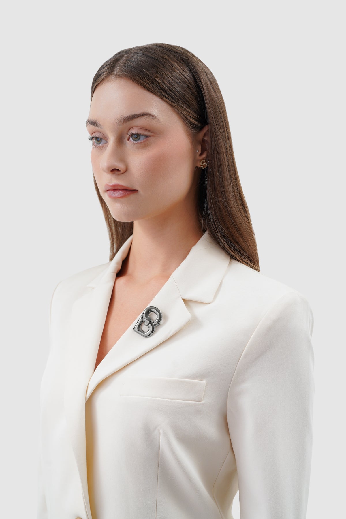 Alma Twist Brooch - Hematite