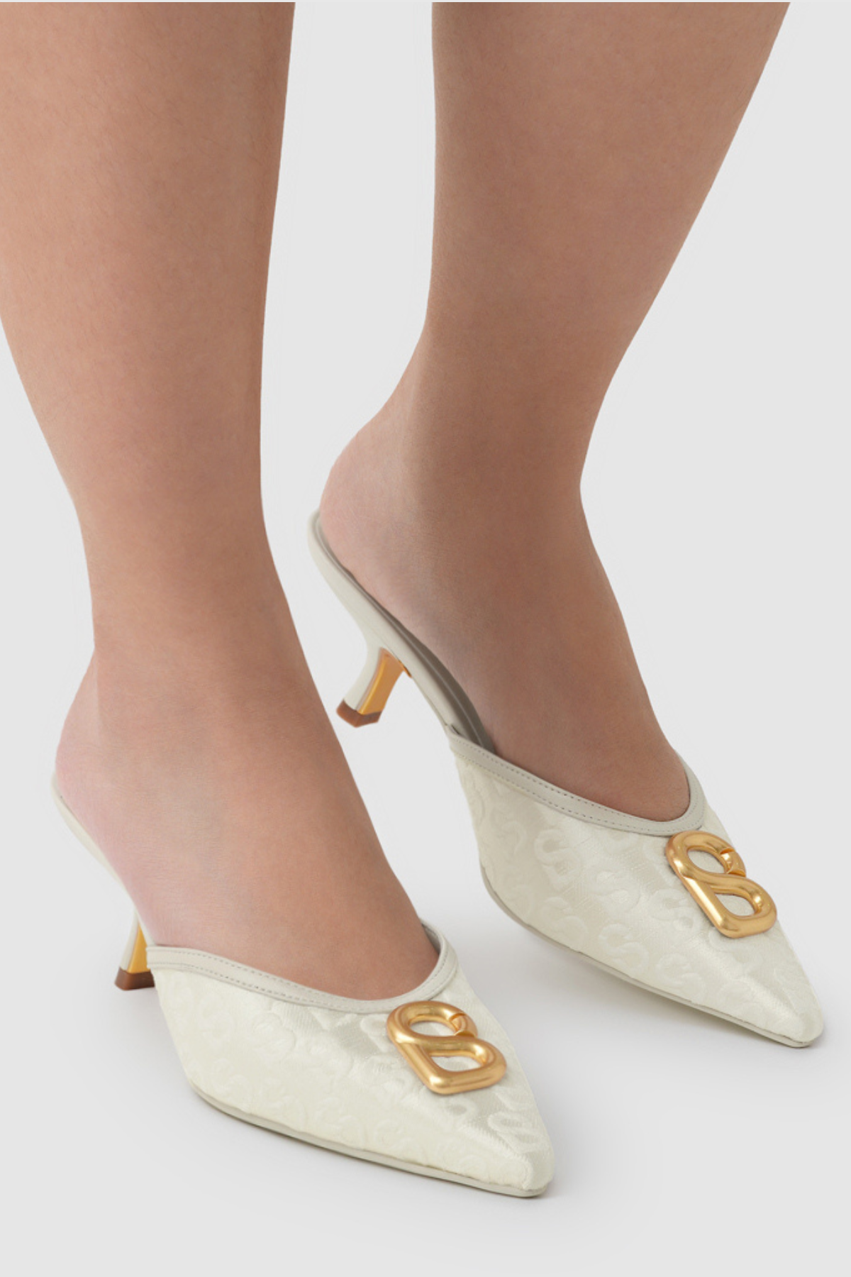 Signature Jacquard Mules - Broken White