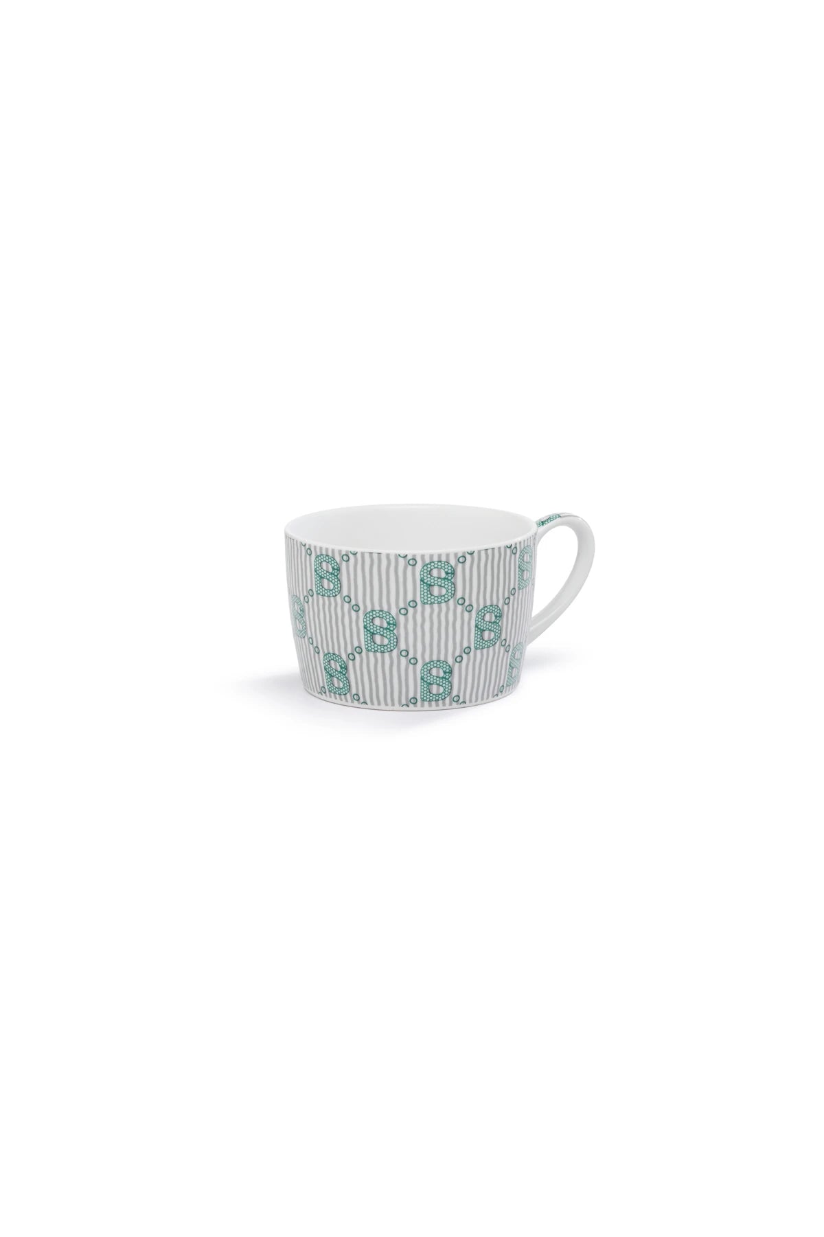 Beverly Monogram Cup and Saucer - Teal