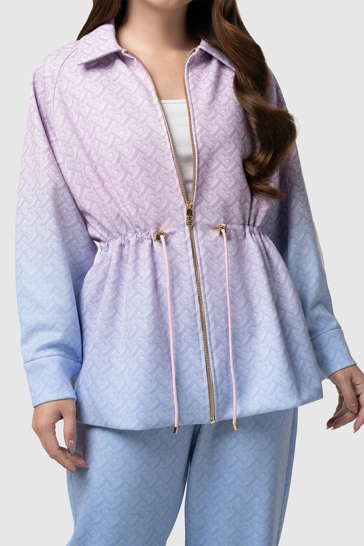 Tropical26 Cinched Jacket - Pink/Blue