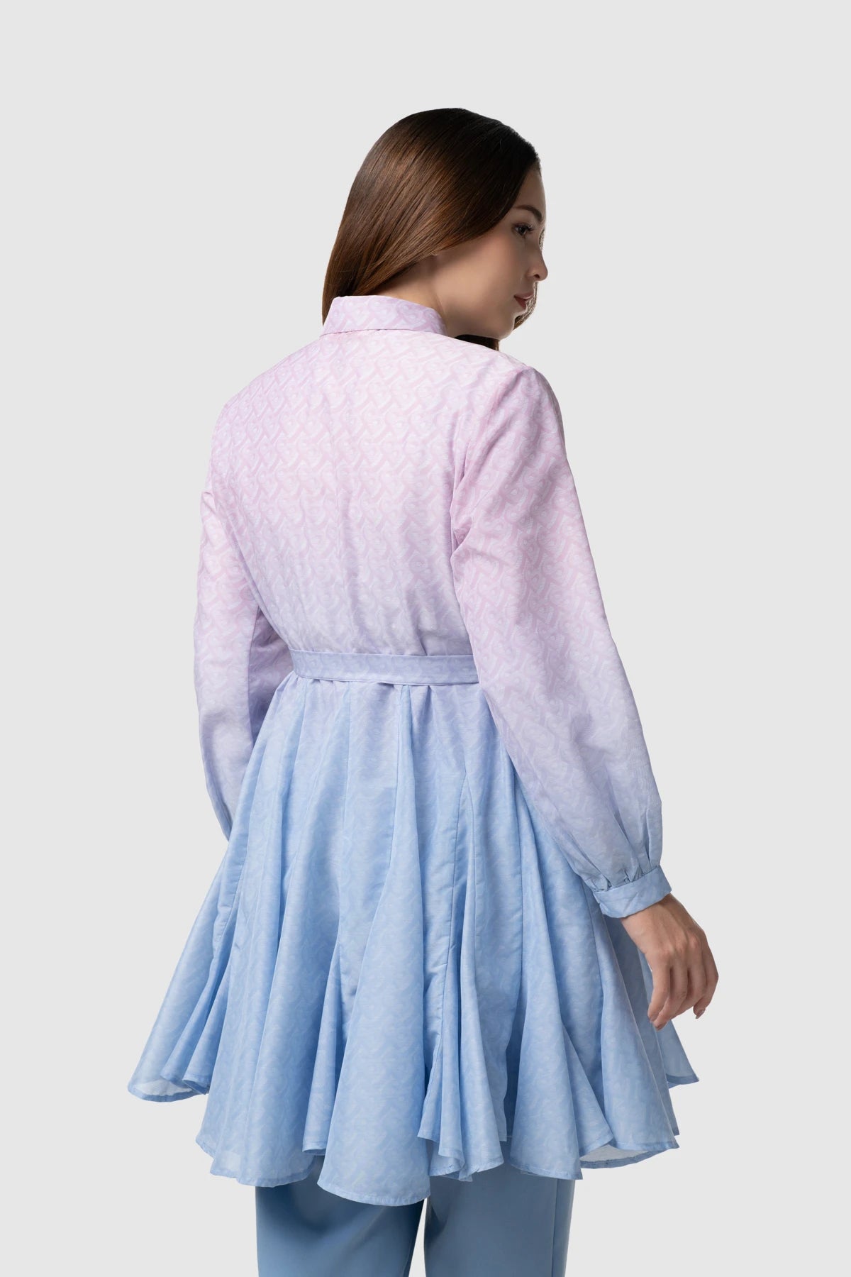 Tropical26 Flare Tunic - Pink/Blue