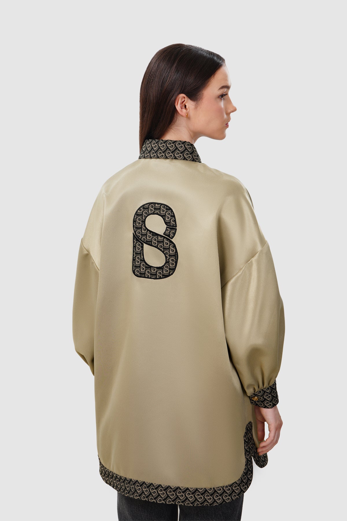 Bimu Mix Fabric Shirt - Taupe